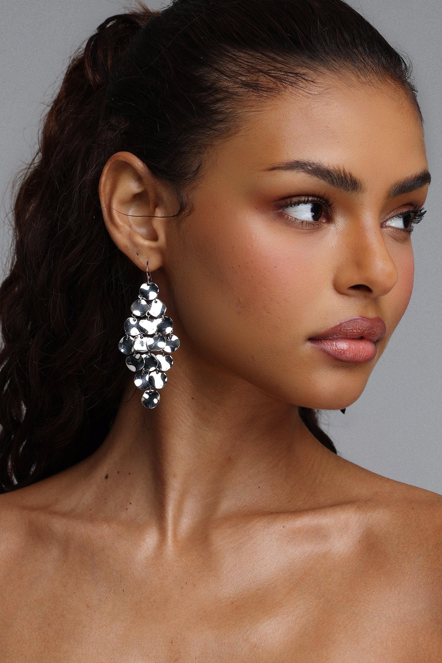 Mattey Multi-Layered Shiny Circular Earrings	