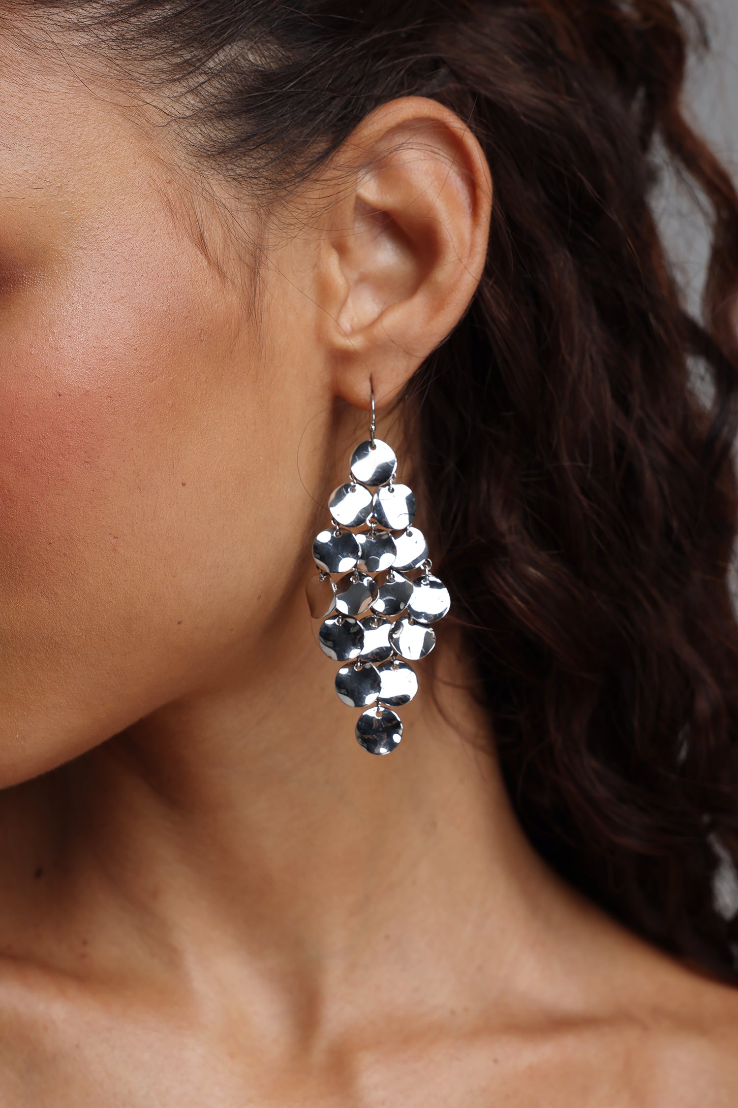 Mattey Multi-Layered Shiny Circular Earrings	