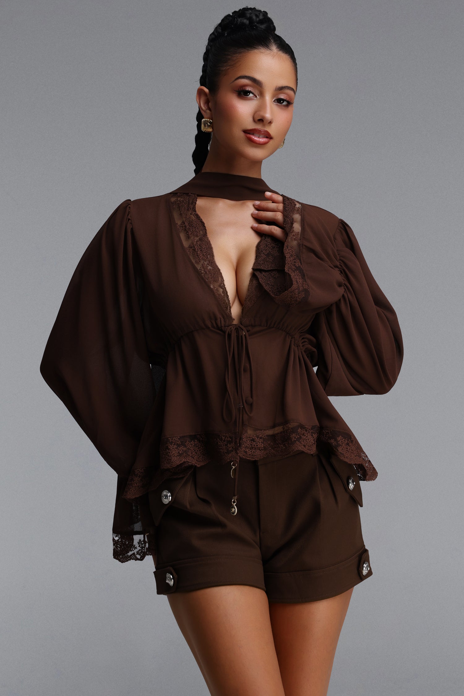Jenn Chic Tailored Long Sleeve Top Or Skirt	