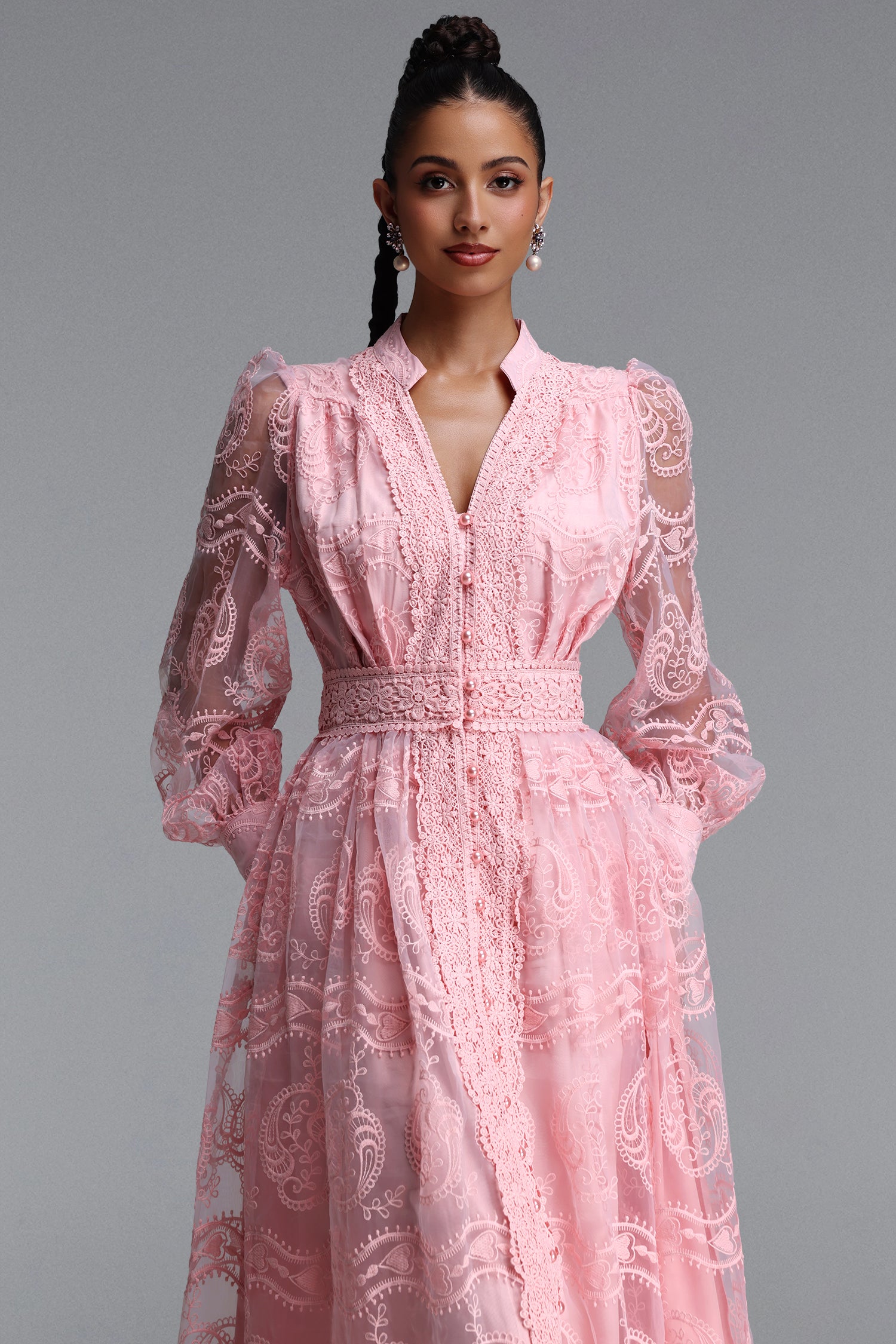 Jaylee Romantic Flowy Woven Maxi Dress	