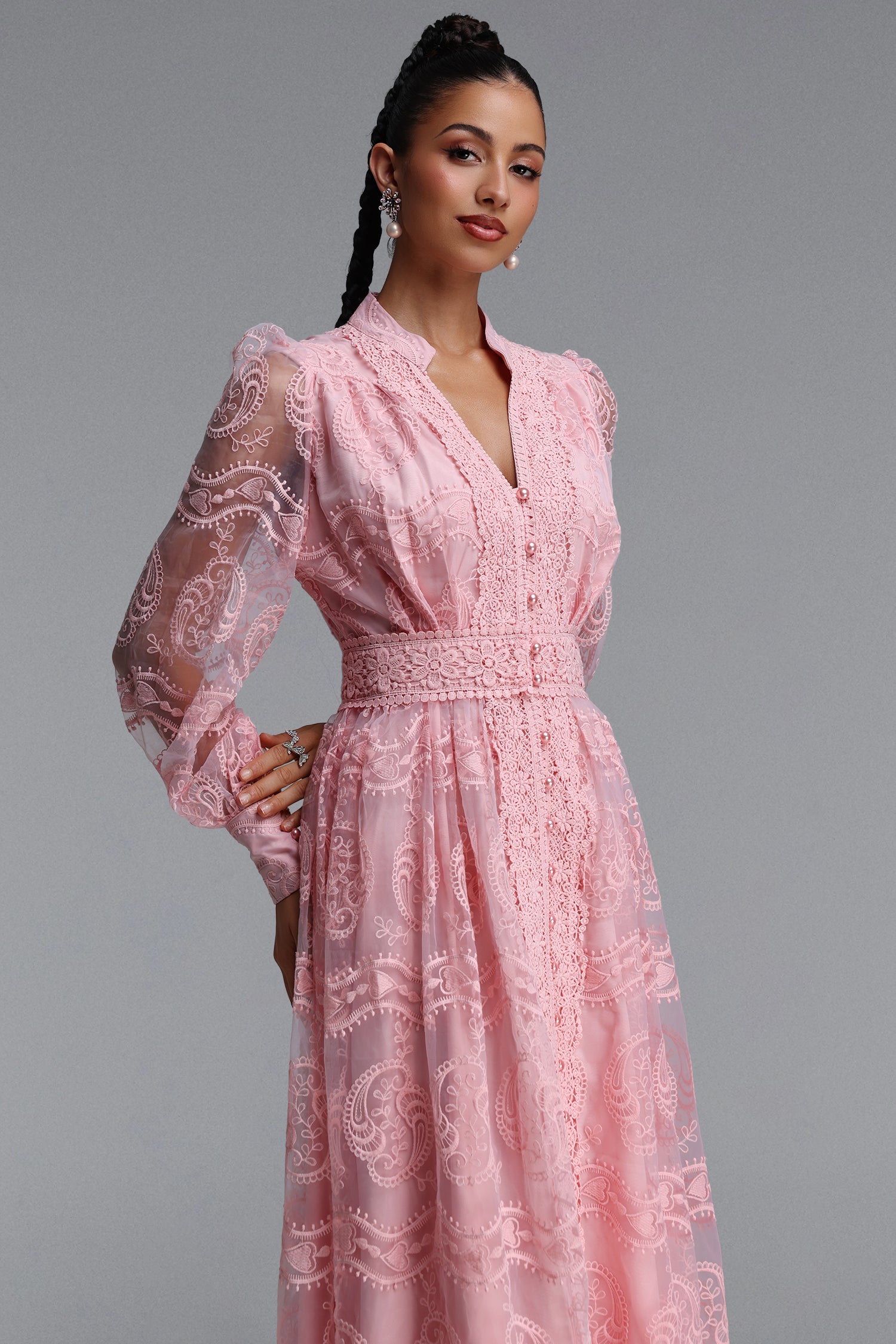 Jaylee Romantic Flowy Woven Maxi Dress	