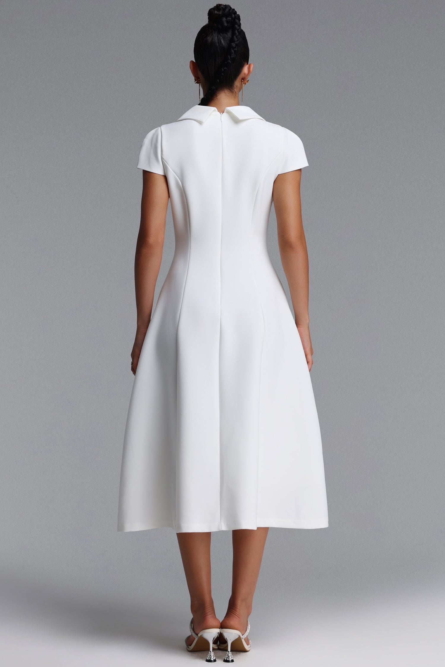Olapa Elegant Tailored Shirt Collar Woven Maxi Dress	