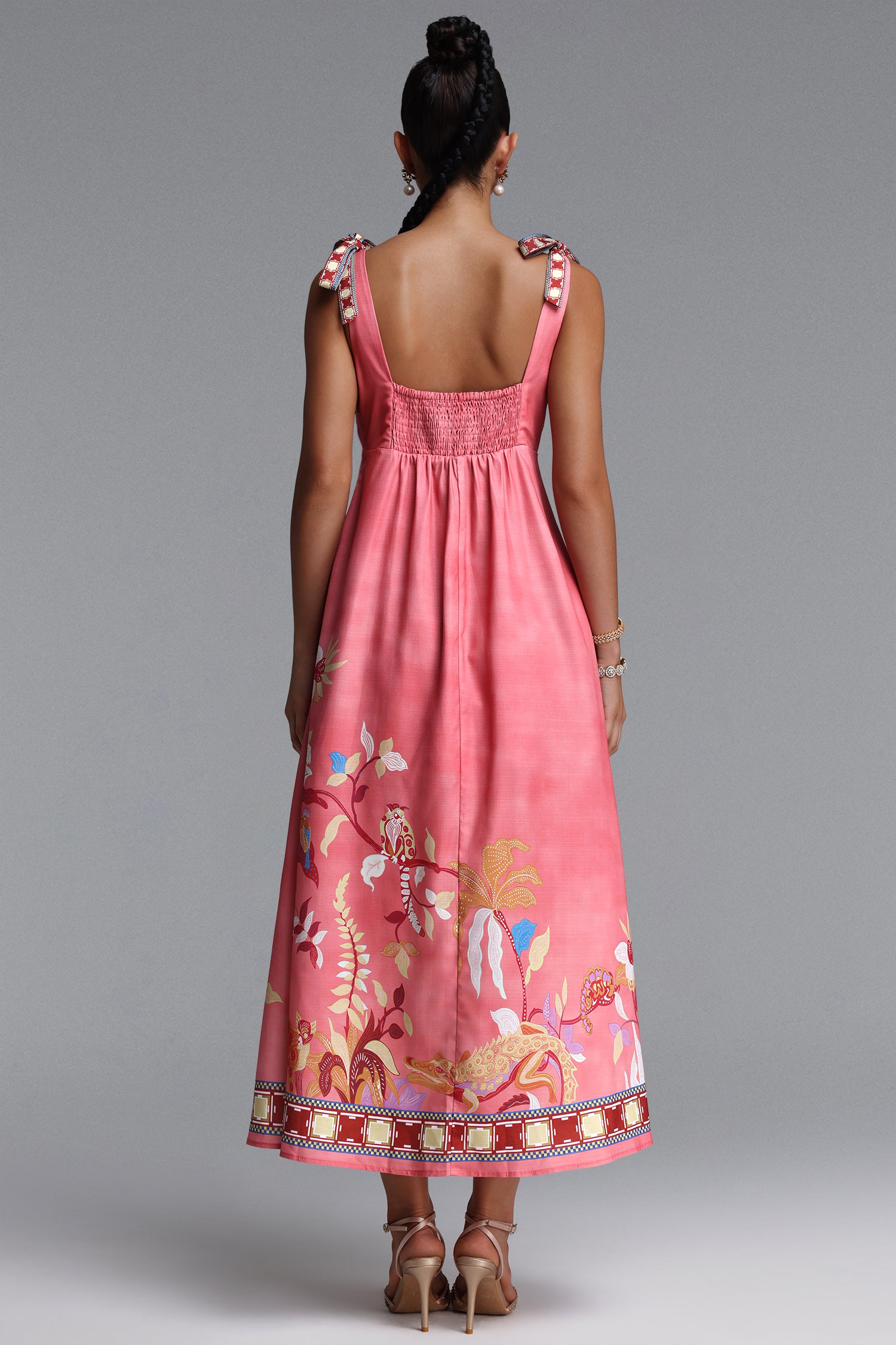 Zuri Ballet printed linen maxi dress