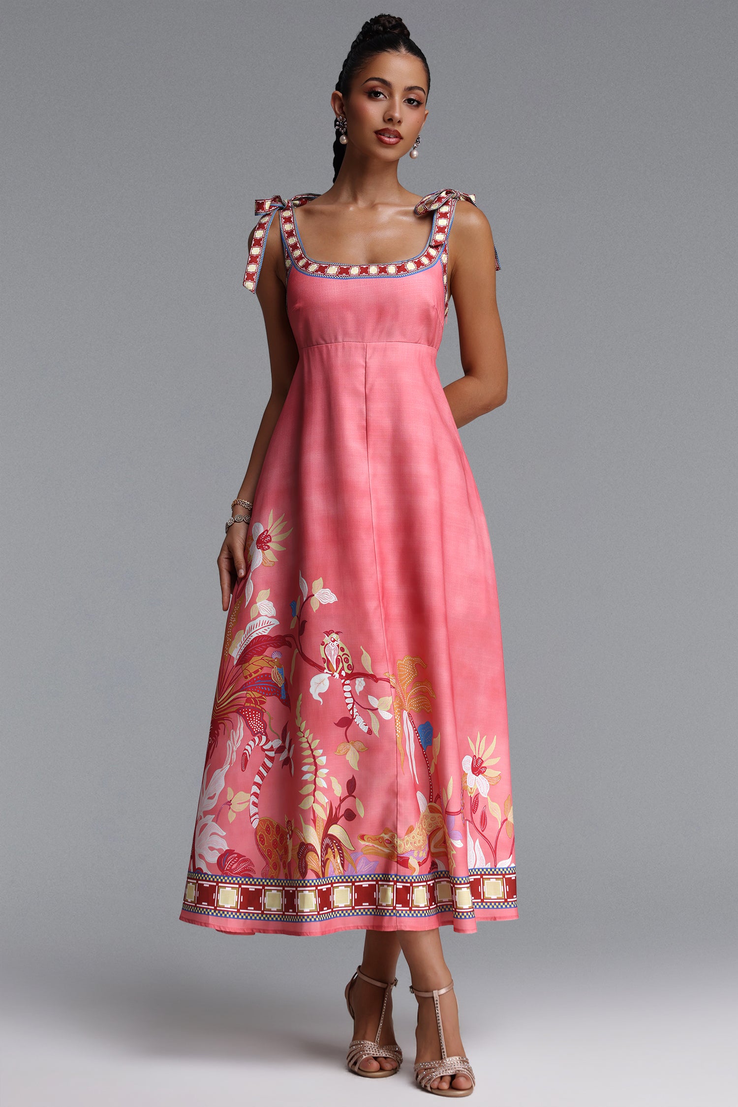 Zuri Ballet printed linen maxi dress
