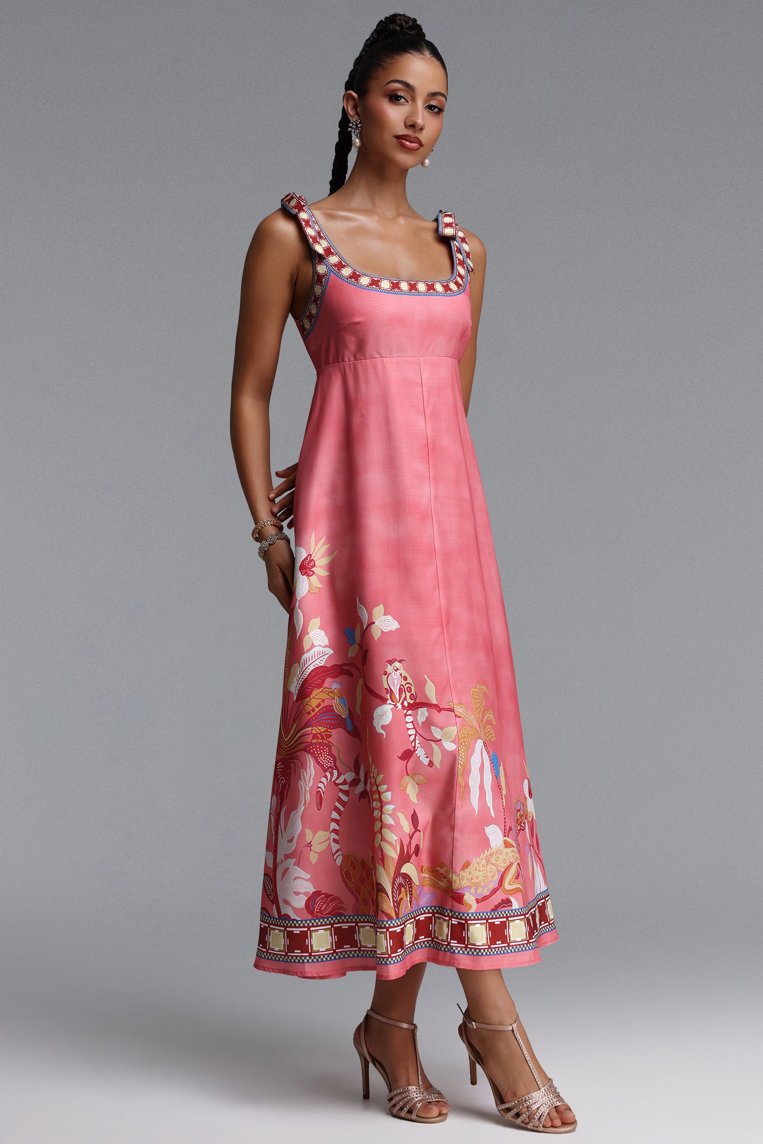 Zuri Ballet printed linen maxi dress