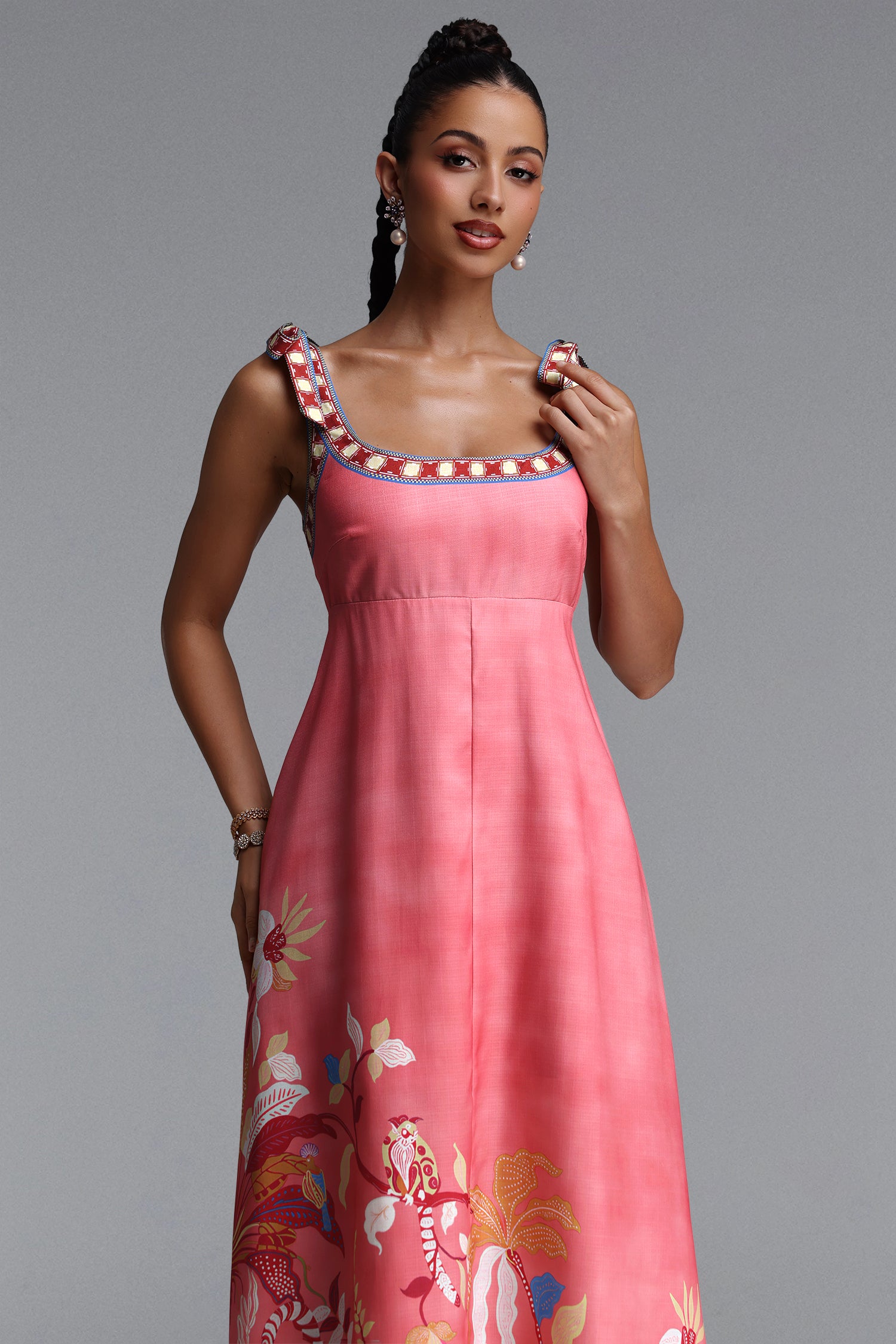 Zuri Ballet printed linen maxi dress