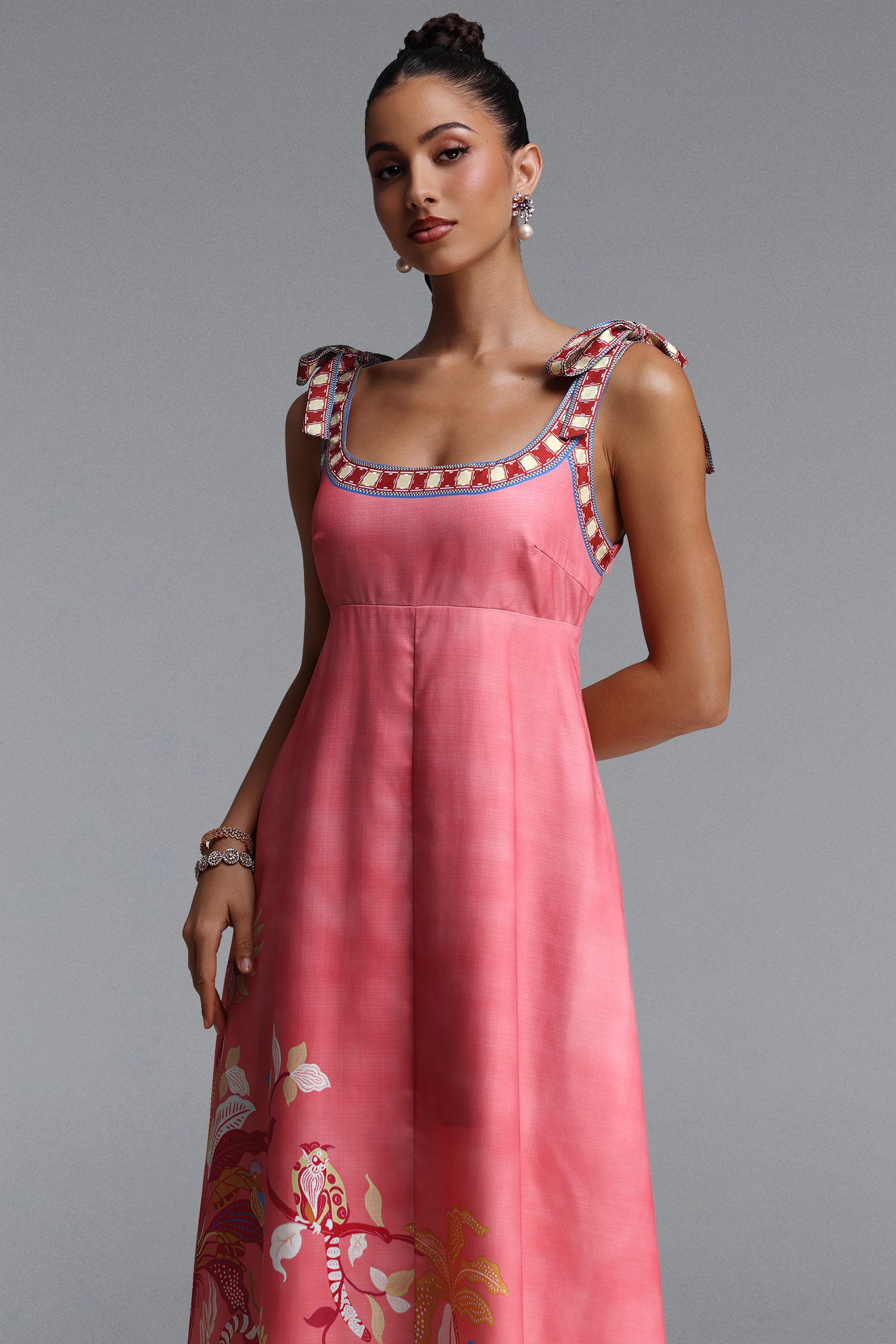 Zuri Ballet printed linen maxi dress