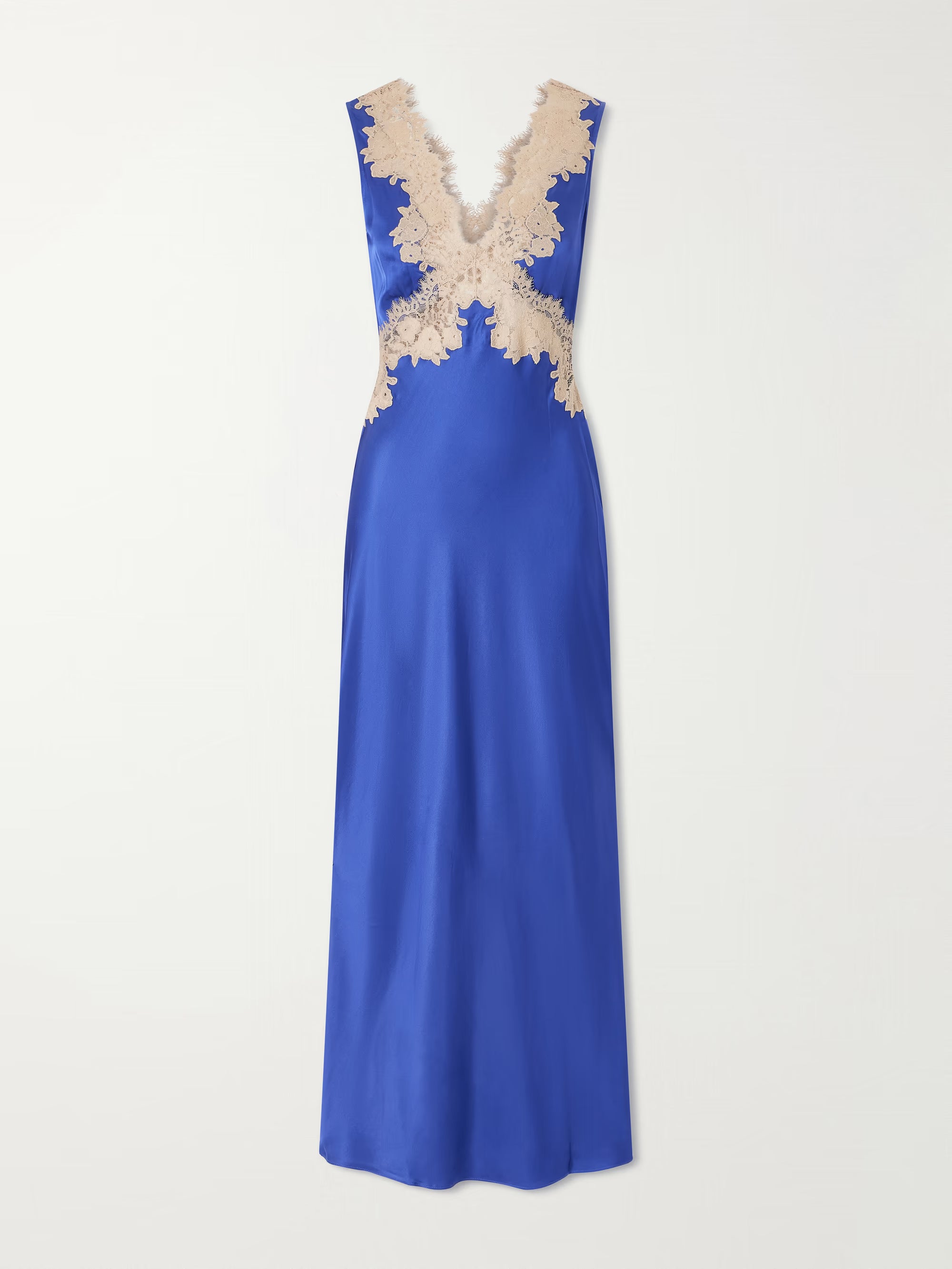 RIXO Lysandra lace-trimmed satin midi dress