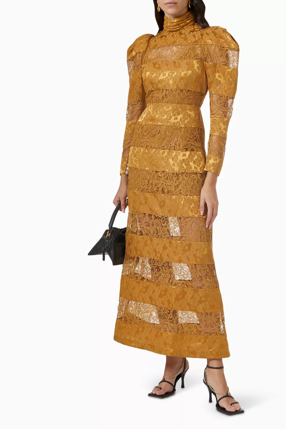 Emelia Panel Maxi Dress in Silk-linen Blend