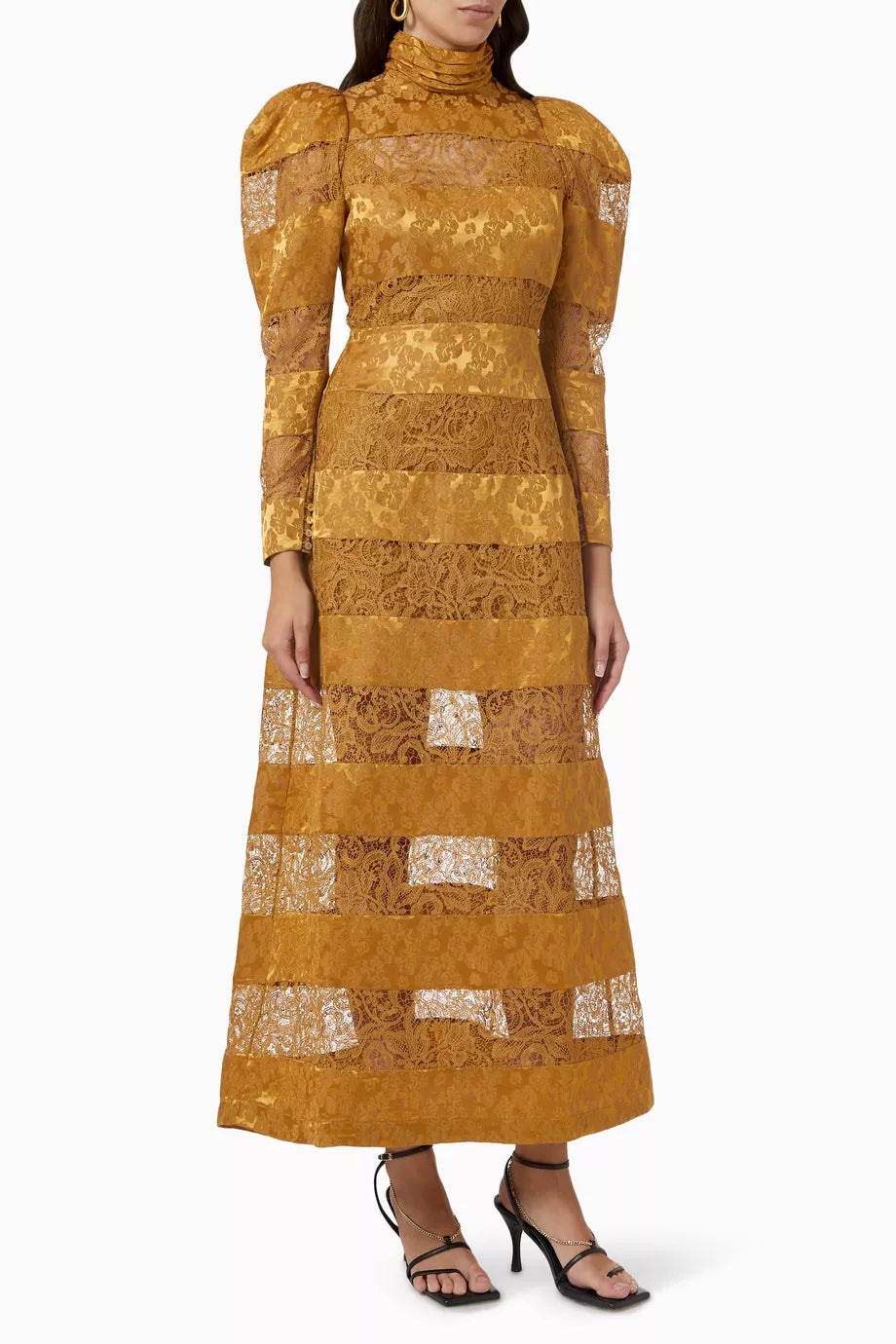 Emelia Panel Maxi Dress in Silk-linen Blend