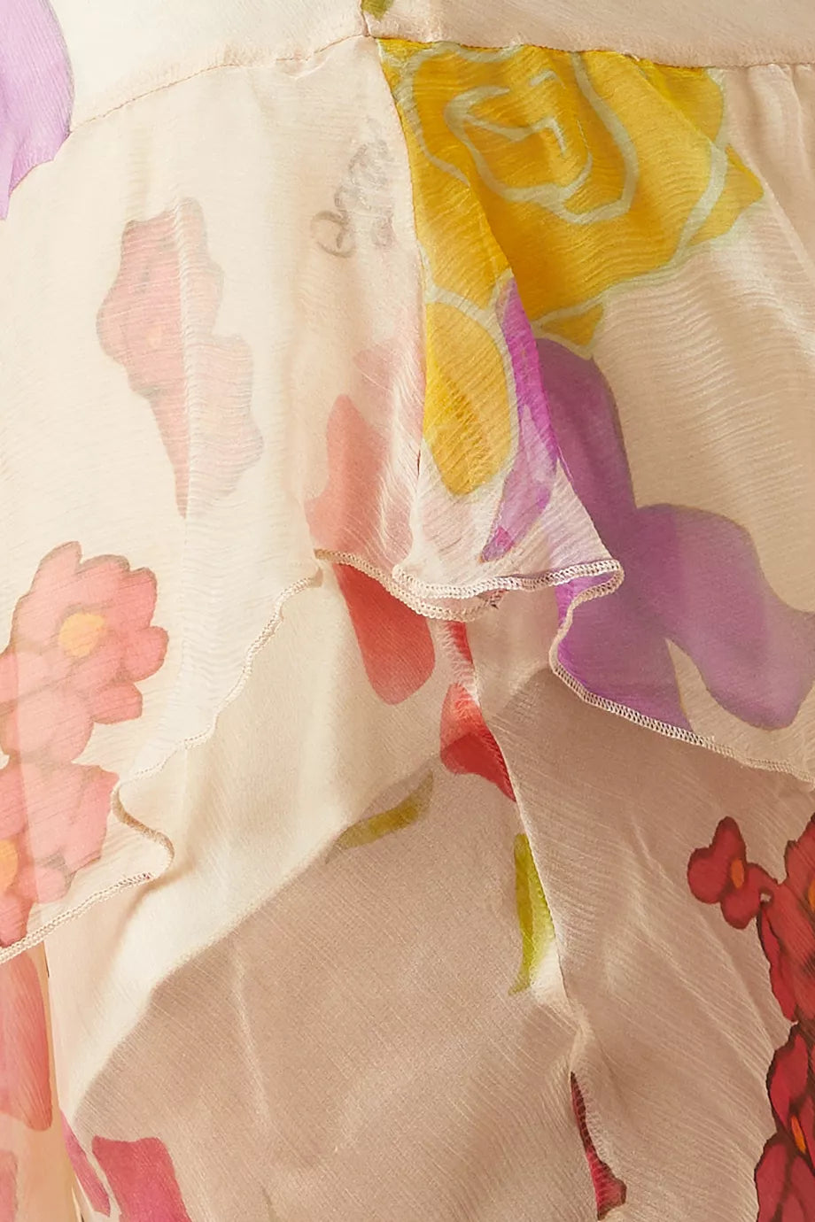 Flores Maxi Dress in Silk Chiffon