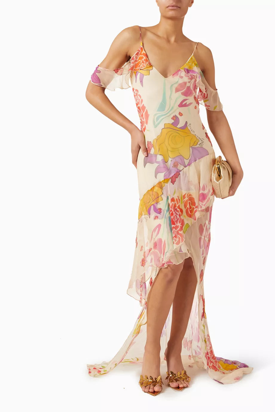 Flores Maxi Dress in Silk Chiffon