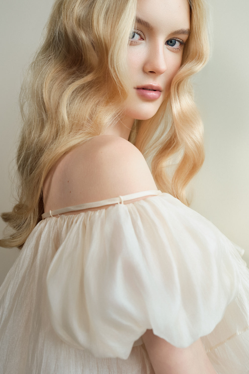 A-line Off-Shoulder Organza Maxi Set