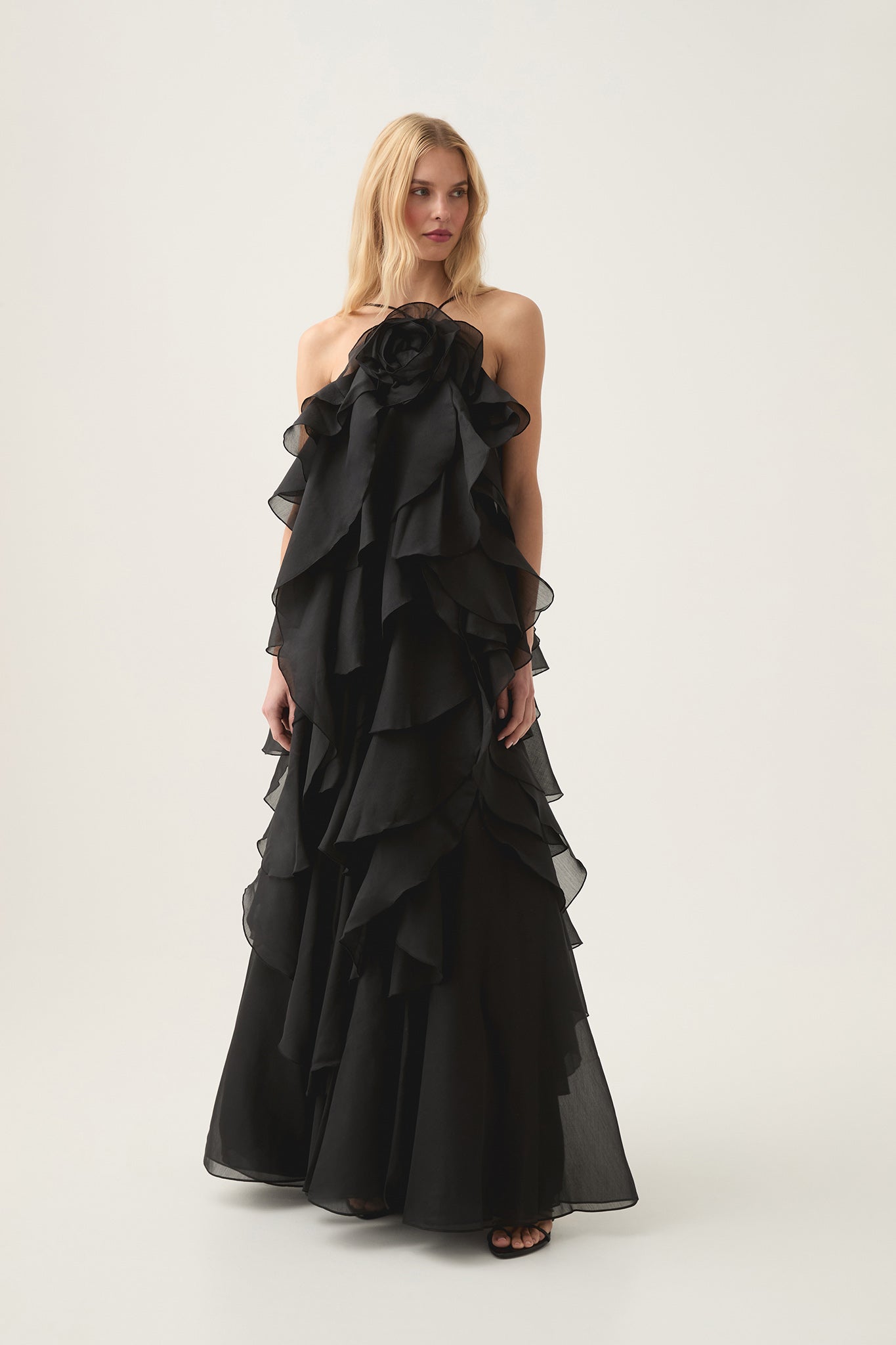 Pandorea Layered Black Maxi Dress
