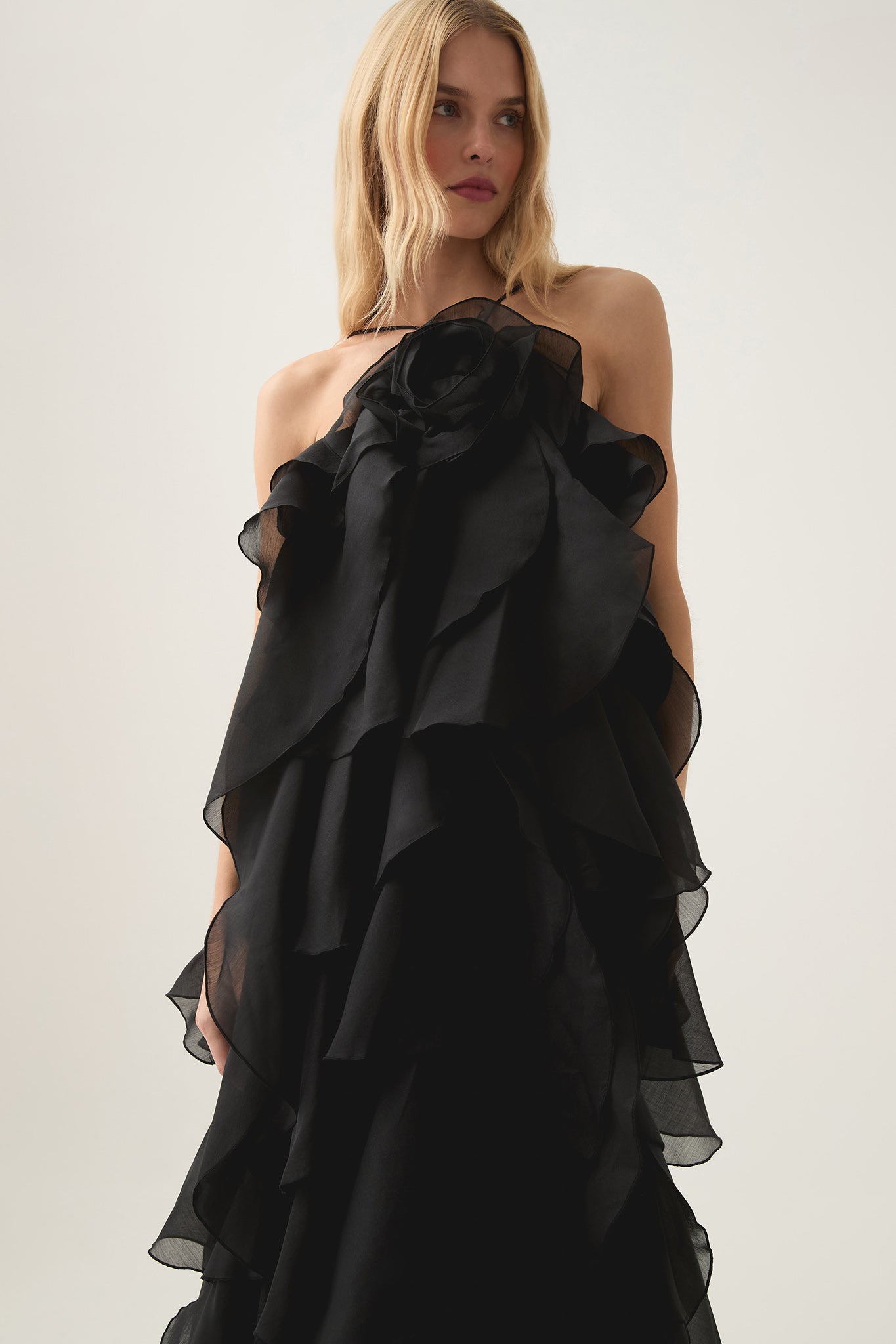 Pandorea Layered Black Maxi Dress