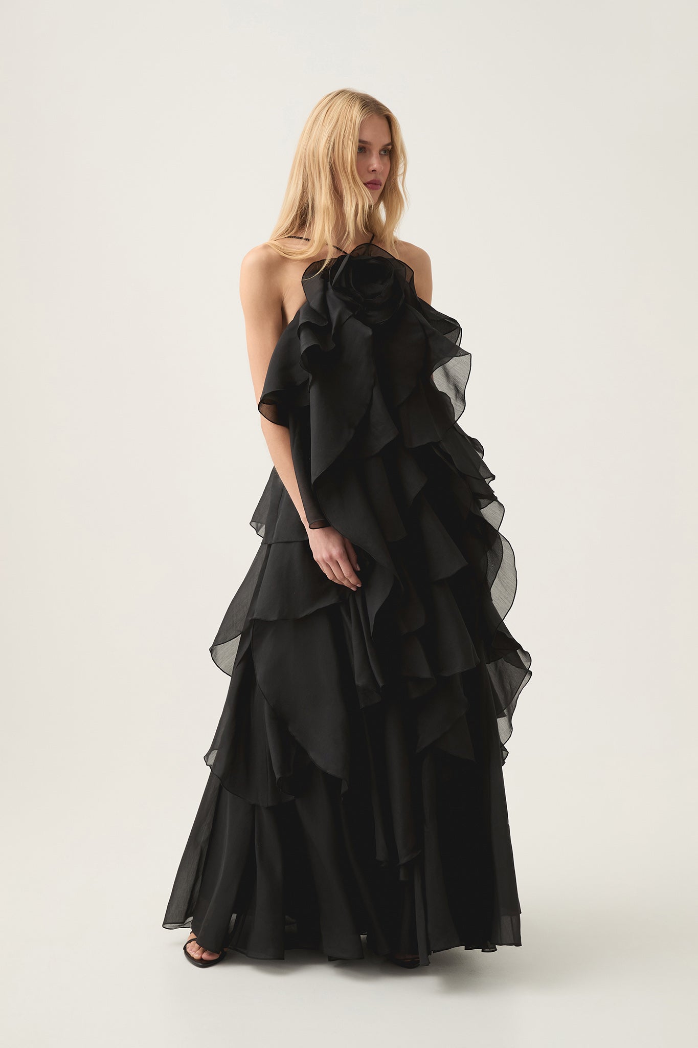 Pandorea Layered Black Maxi Dress