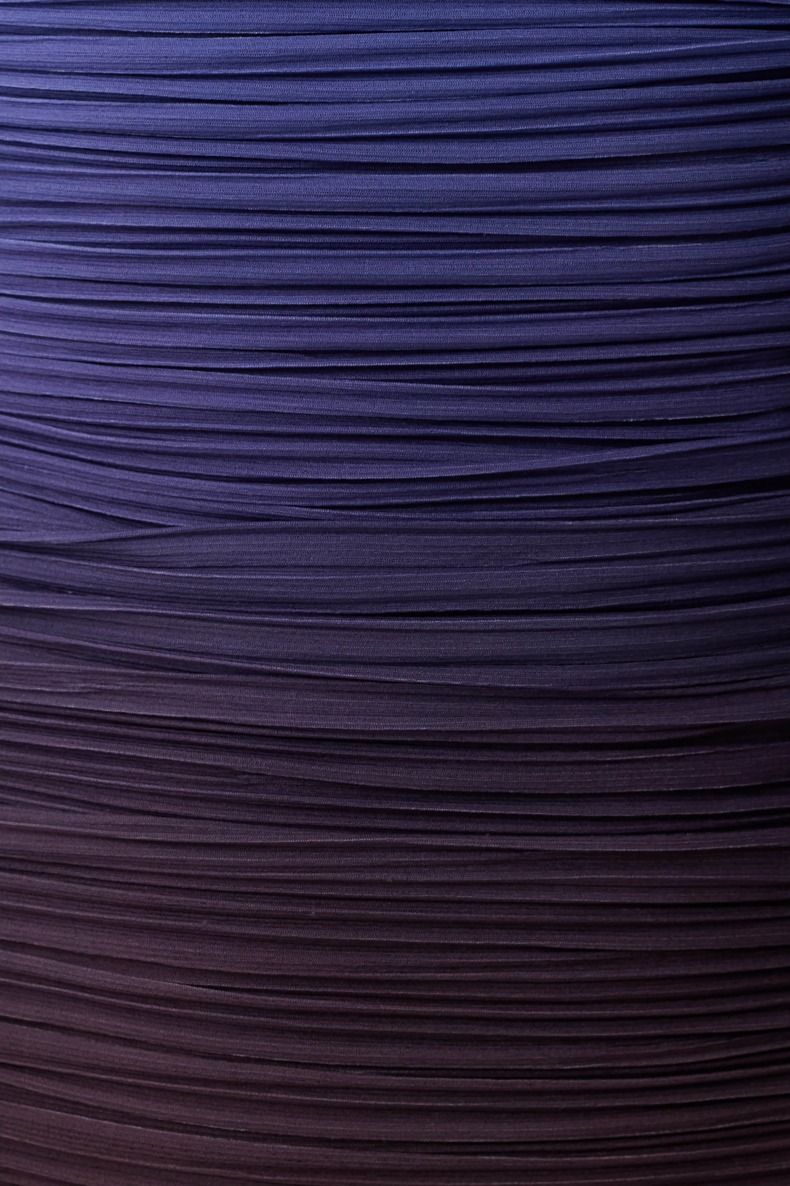 Azizi Pleated Halter Midi Dress - Chocolate & Blue Ombre Print 5