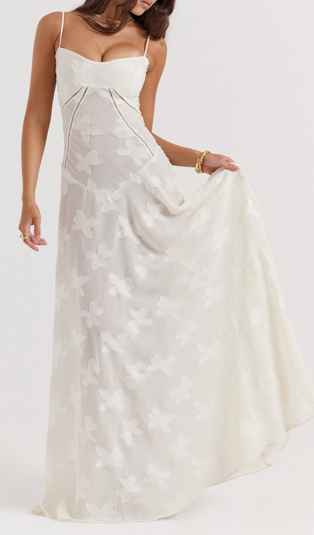 Billie Floral Lace Back Maxi Dress
