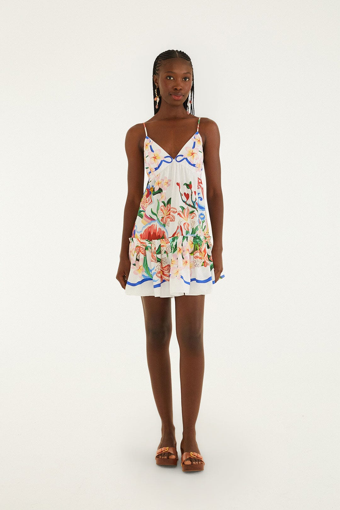 Off-White Garden Of Life Scarf Ruffled Mini Dress 1
