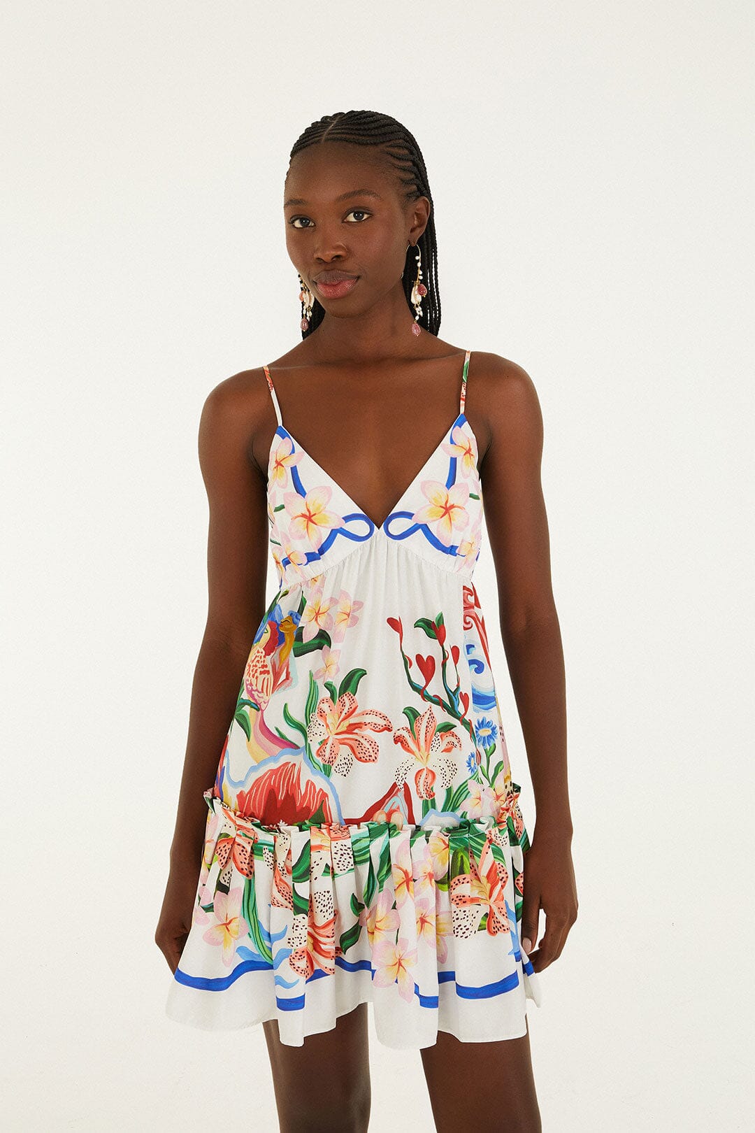 Off-White Garden Of Life Scarf Ruffled Mini Dress 4