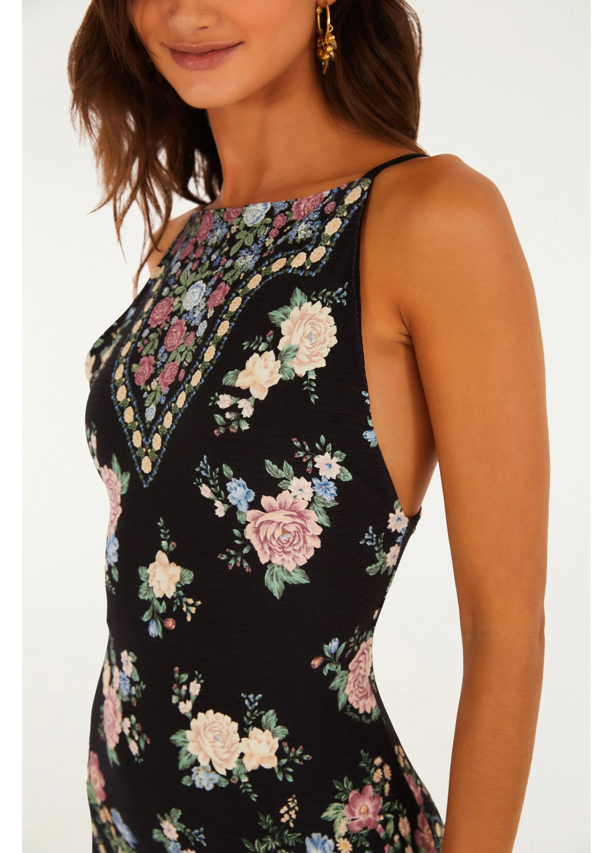 Vestido Cropped Estampado Romance