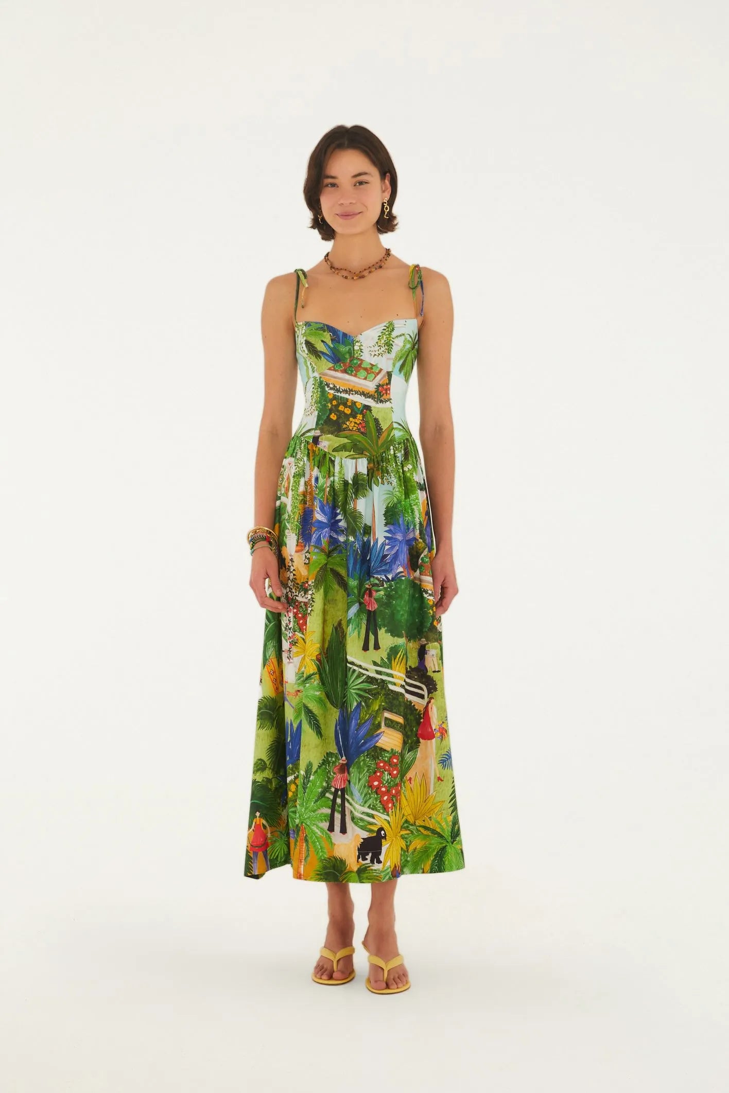 Vestido Midi Estampado Casa Natureza