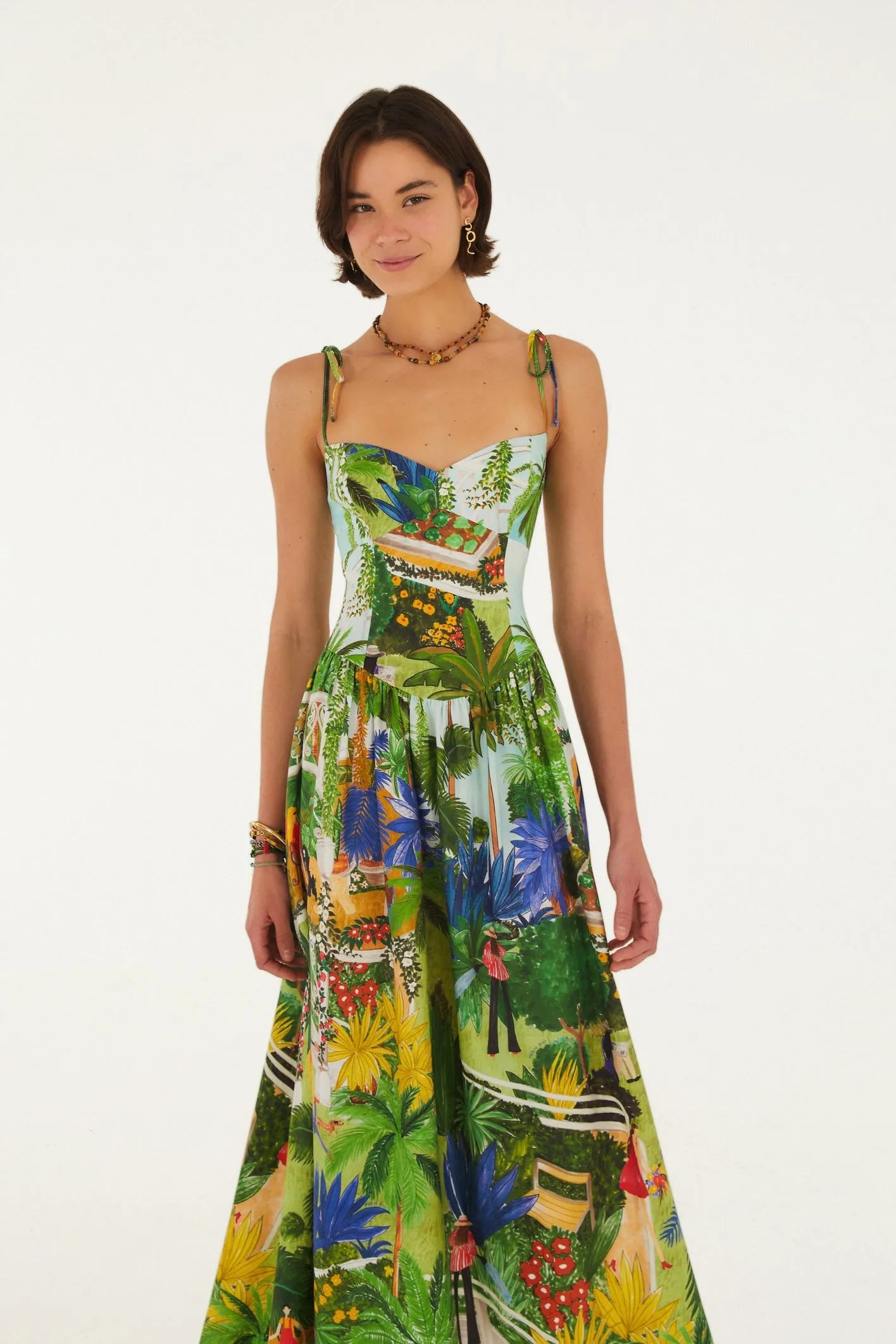 Vestido Midi Estampado Casa Natureza