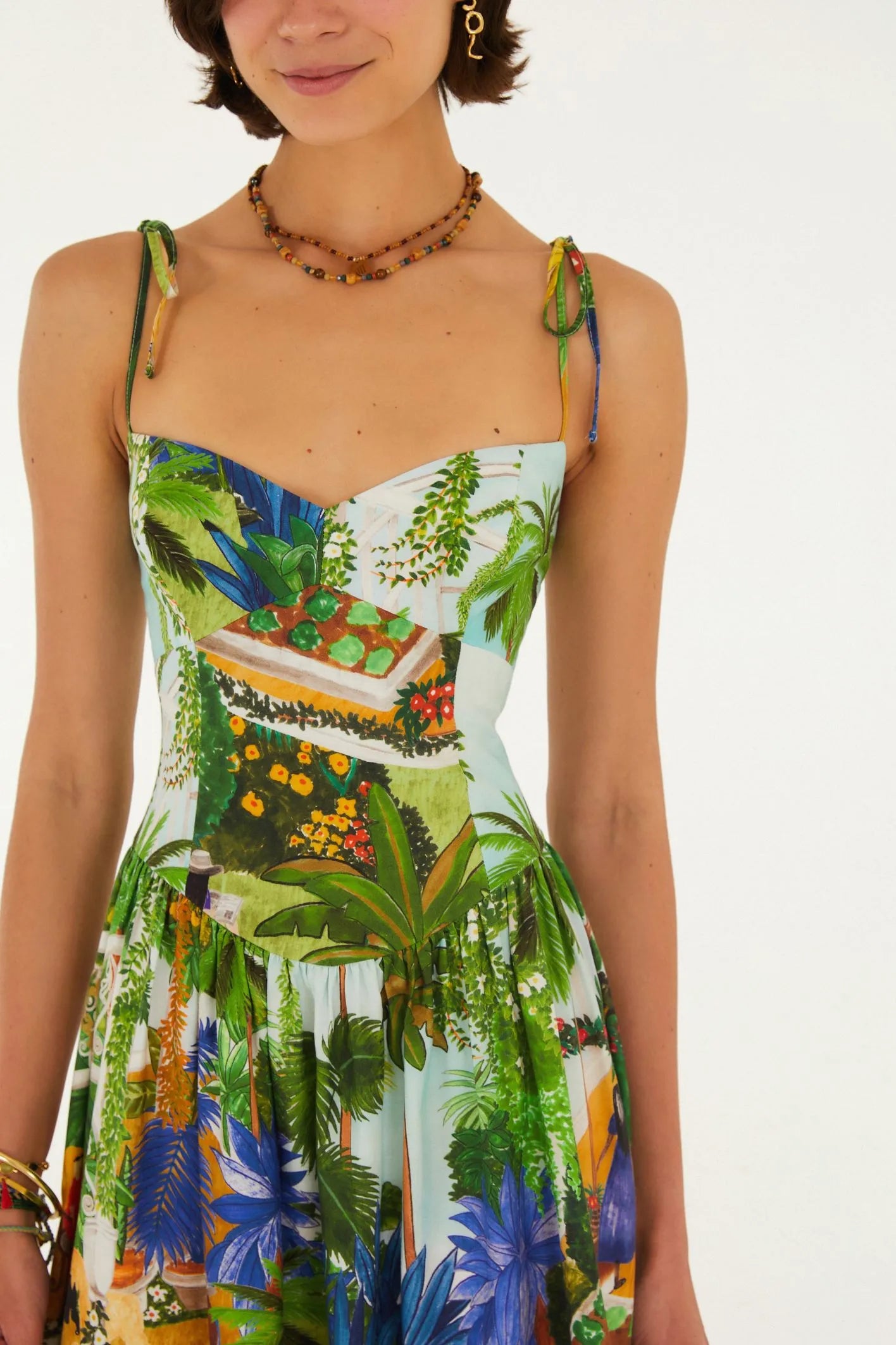 Vestido Midi Estampado Casa Natureza