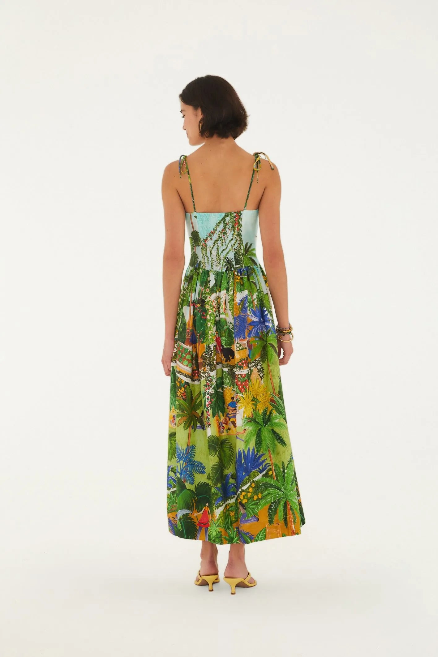 Vestido Midi Estampado Casa Natureza