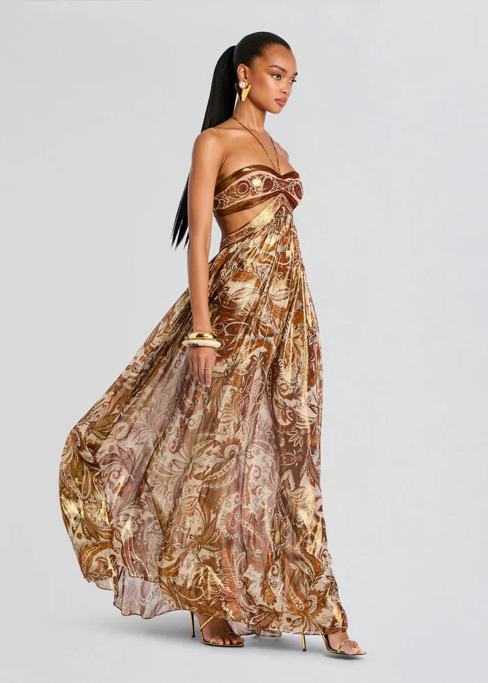 Kimmy Dress Terracotta Paisley