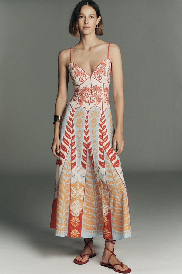 Sleeveless V-Neck A-Line Maxi Dress