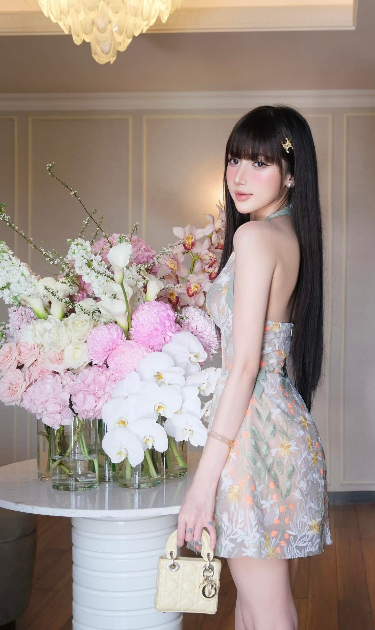 Floral Embroidered Halter Mini Dress