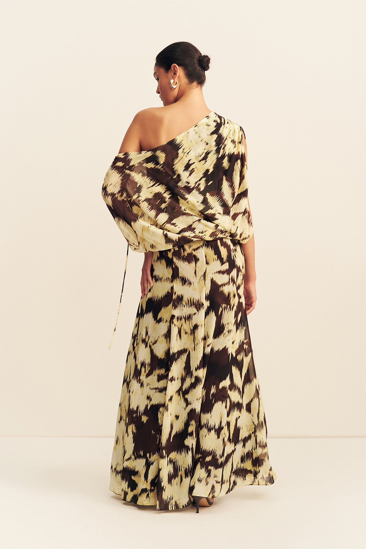 Benny Off Shoulder Blouson Maxi Dress | Ristretto/Butter | Dresses | Shona Joy 5