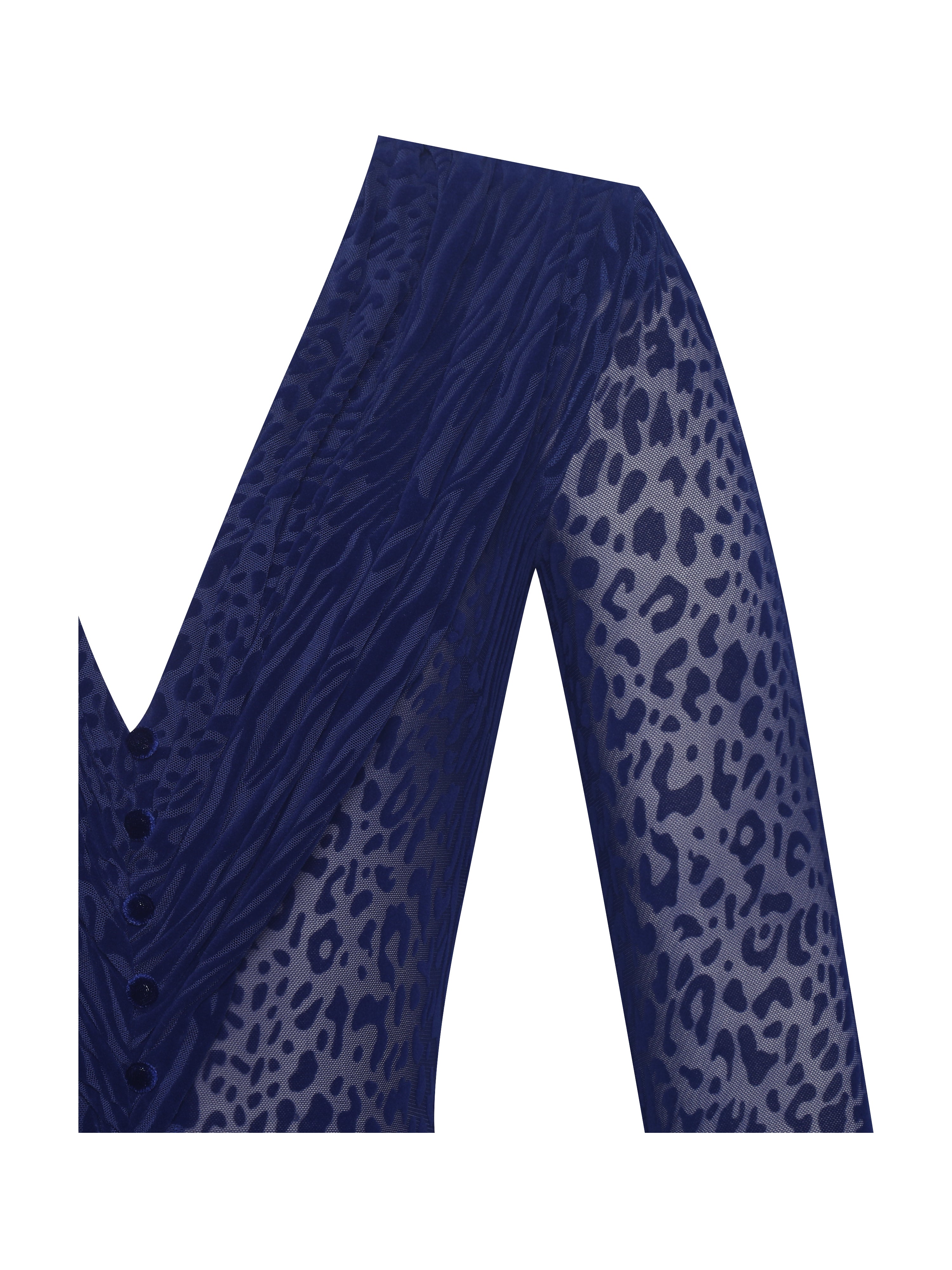 Plunge Animal Print Mermaid Hem Maxi Dress