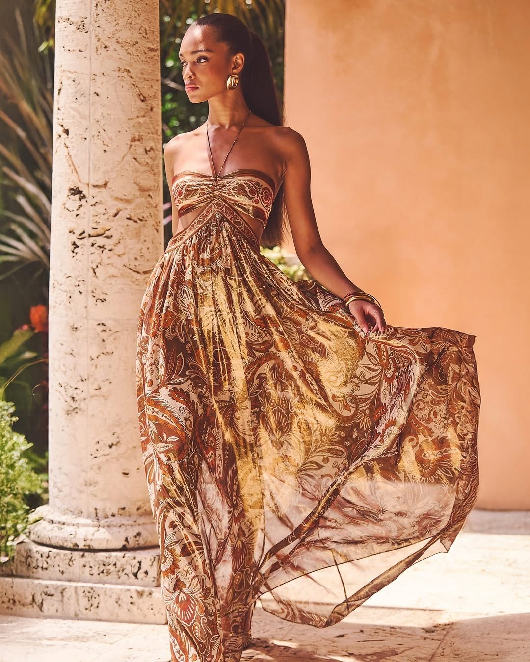 Kimmy Dress Terracotta Paisley