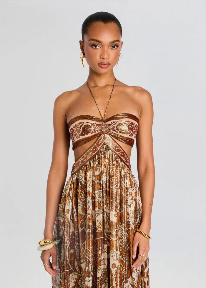 Kimmy Dress Terracotta Paisley