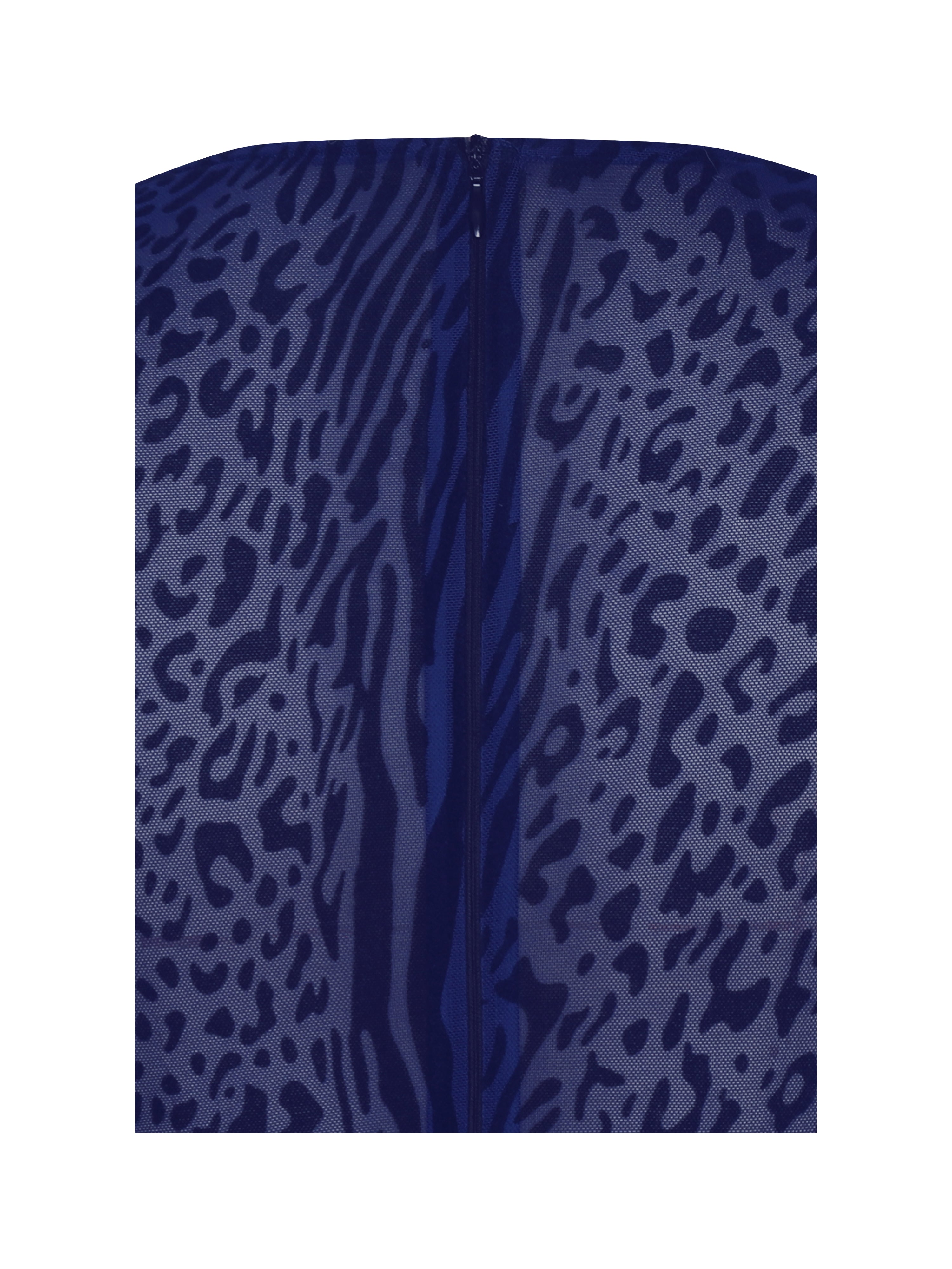 Plunge Animal Print Mermaid Hem Maxi Dress