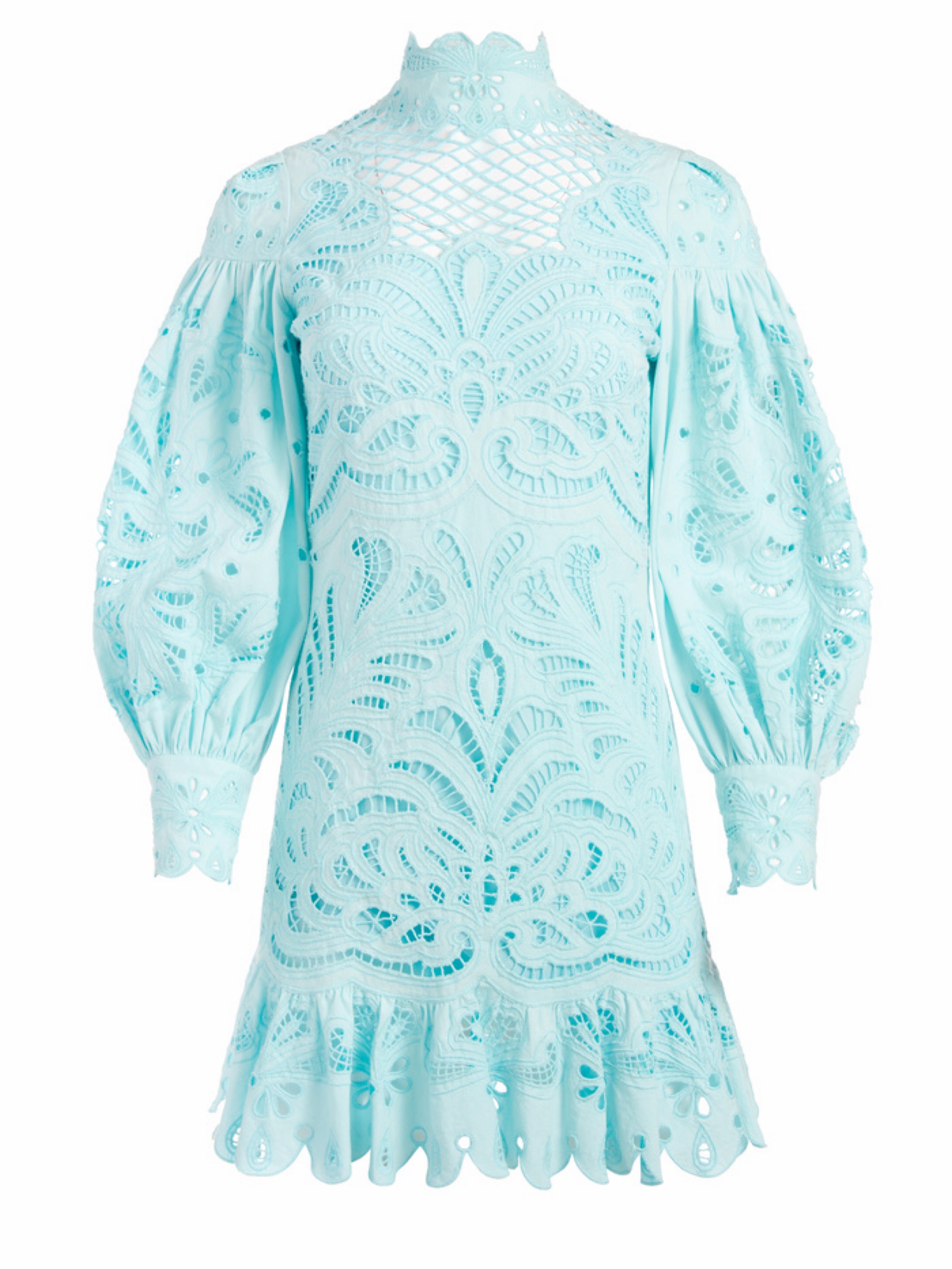 Alice and Olivia Light Blue Lace Mini Dress