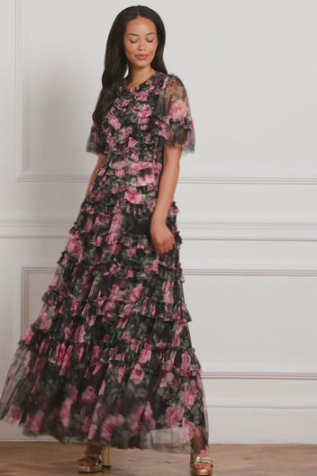 Rose Vine Round Neck Gown 6