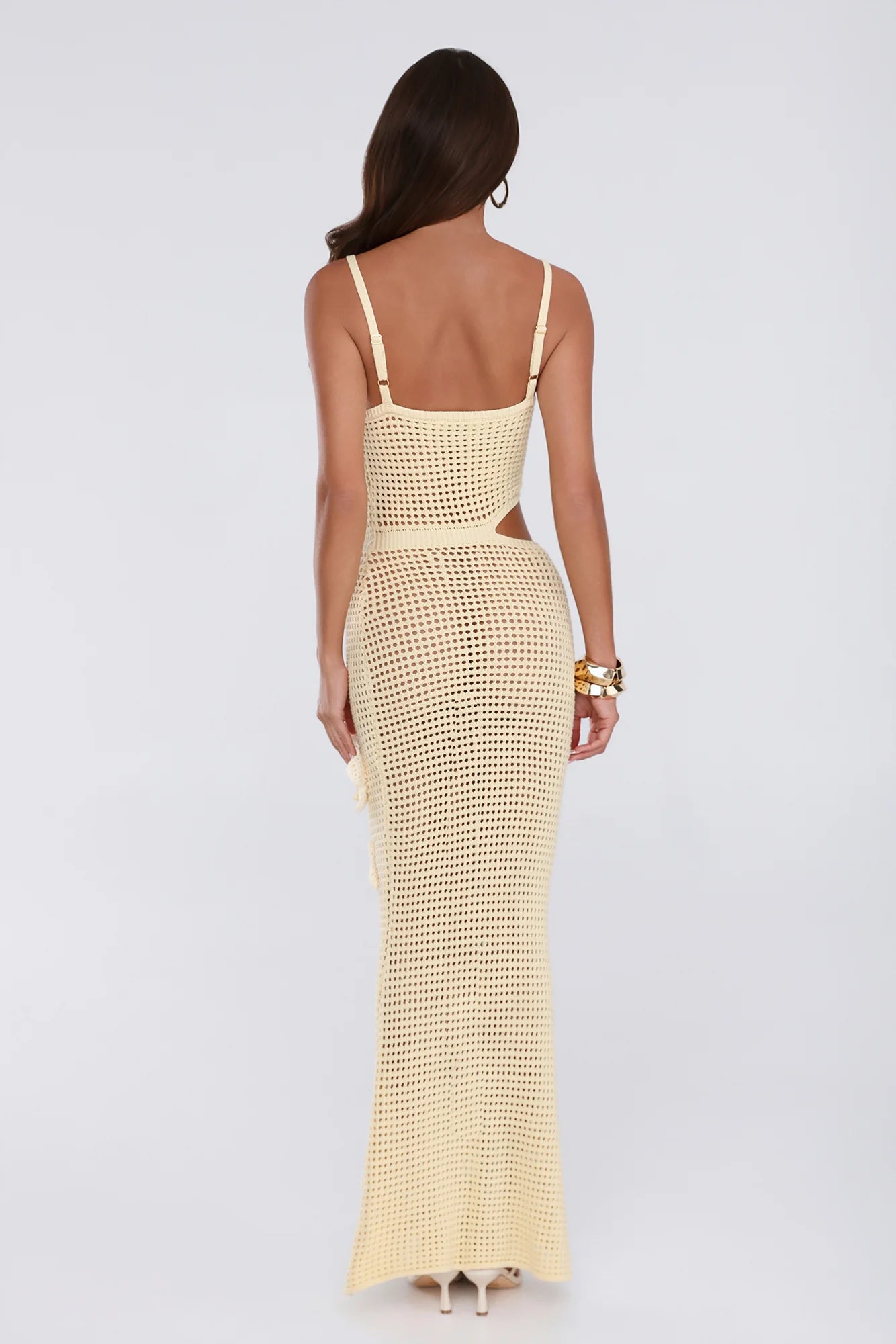 Nights On Island Knit Maxi Dress Yellow