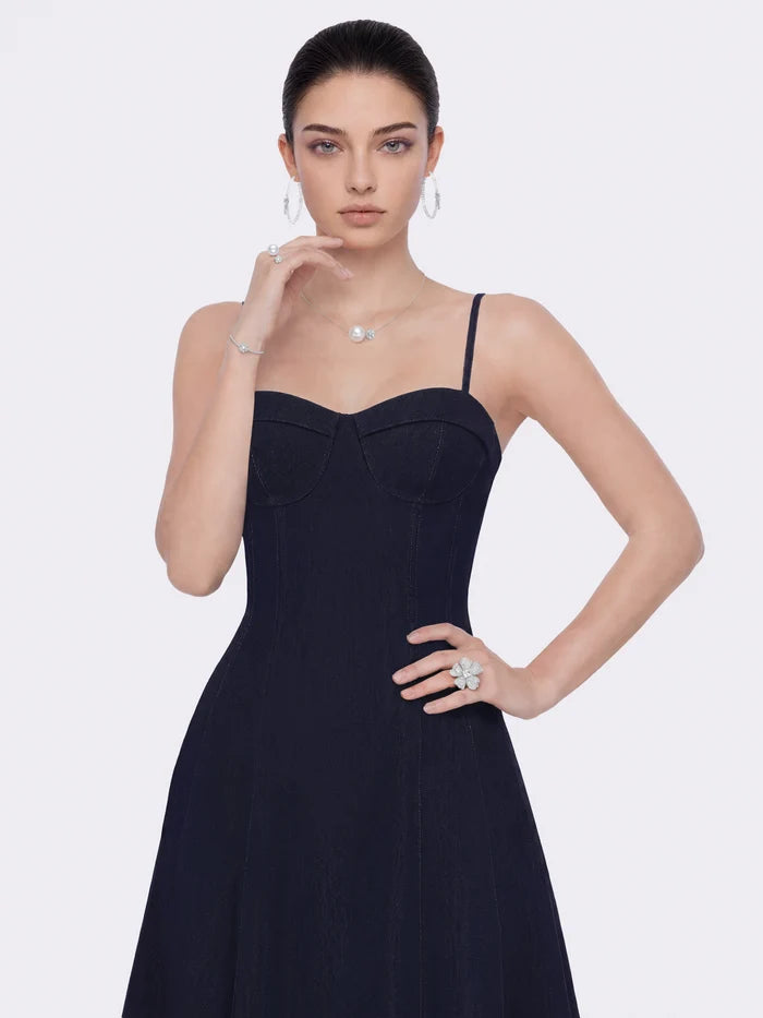 Heidi Corset Blue Denim Dress | Nana Jacqueline