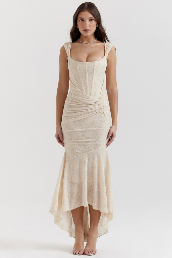 Keylows Cream Lace Corset Dress