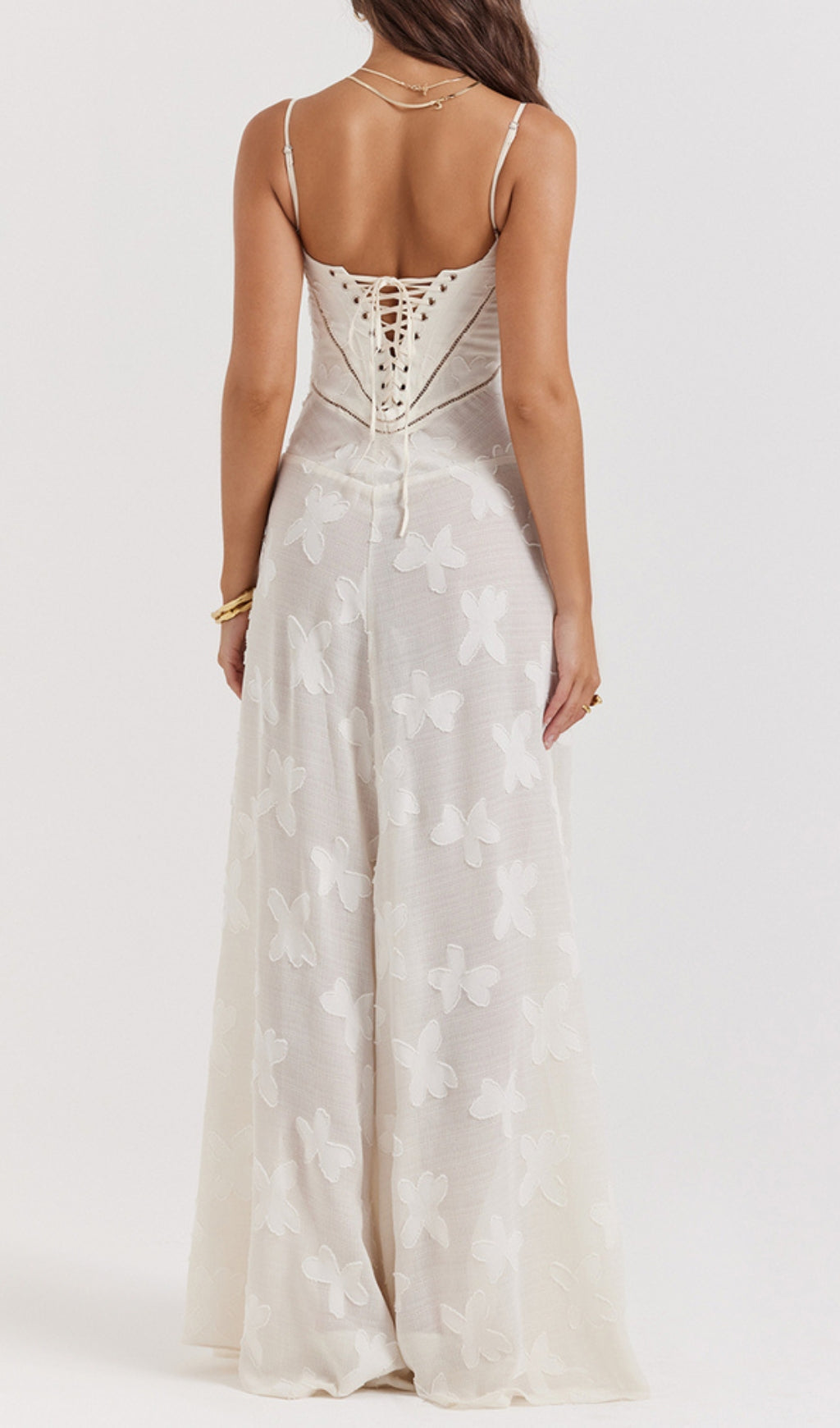 Billie Floral Lace Back Maxi Dress