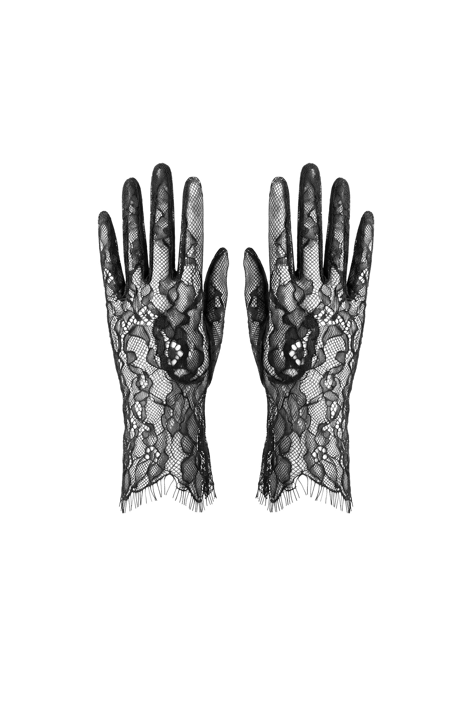Rui Vintage Romantic Floral Raw Edge Lace Short Gloves	