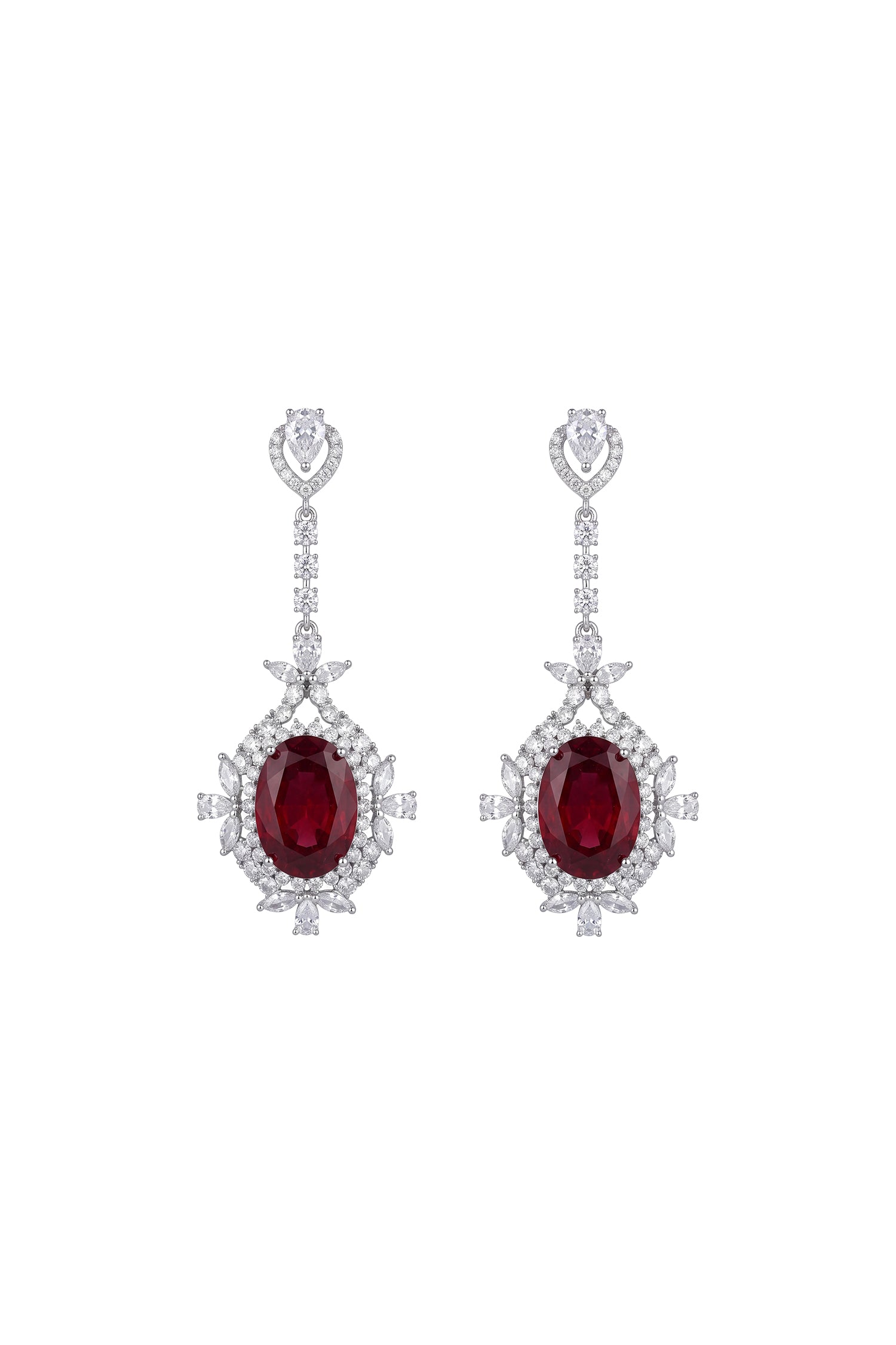 Iriana Vintage Halo Long Rhinestone Dangle Earrings	