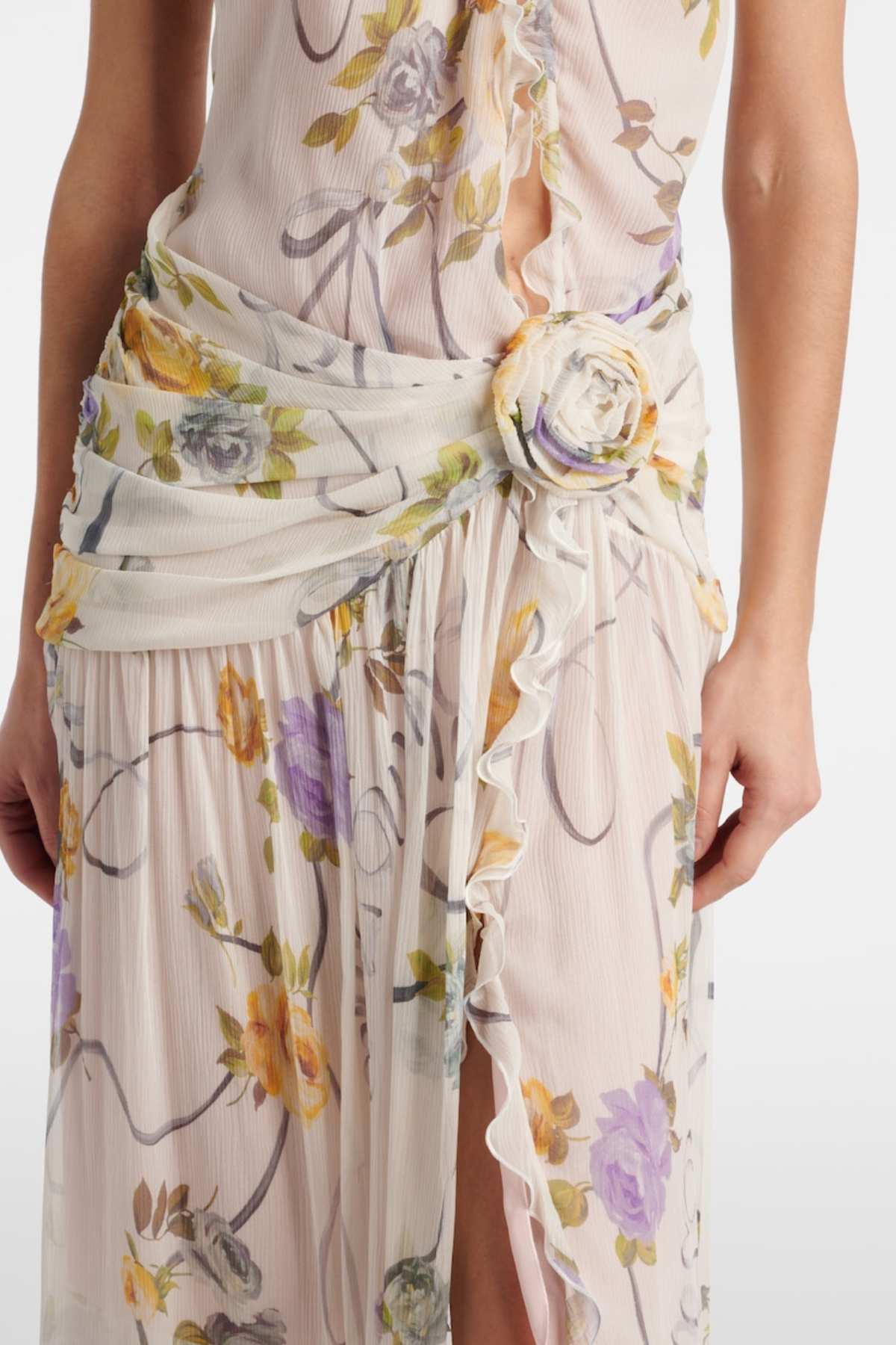 Azriel Floral Print One Shoulder Maxi Dress 4