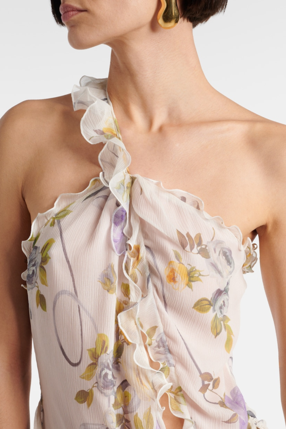 Azriel Floral Print One Shoulder Maxi Dress 3