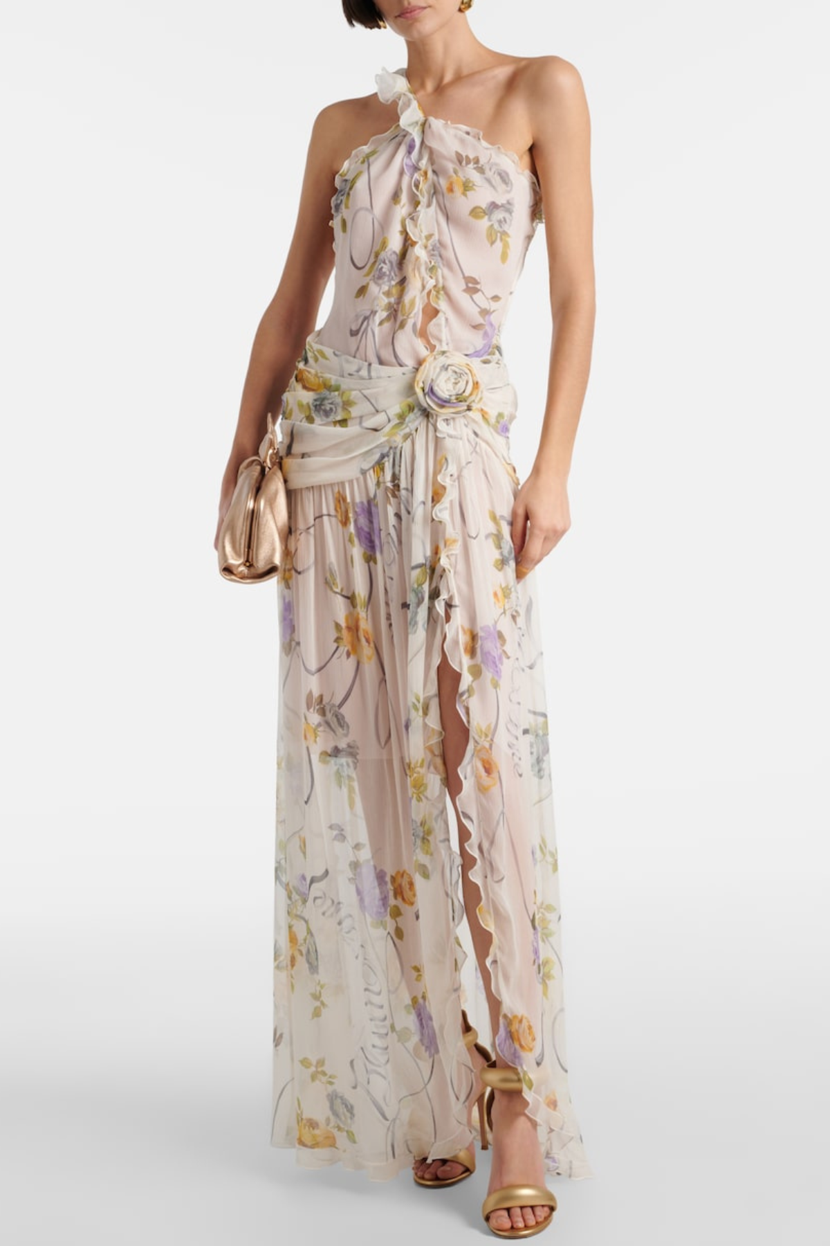 Azriel Floral Print One Shoulder Maxi Dress 1
