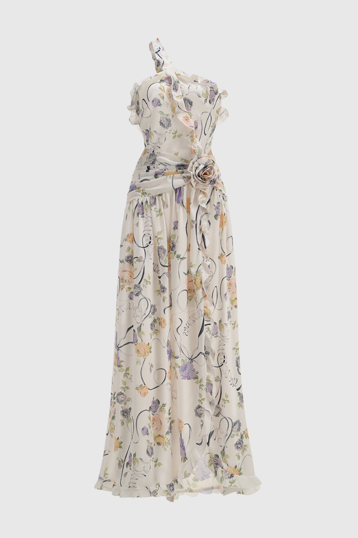 Azriel Floral Print One Shoulder Maxi Dress 5