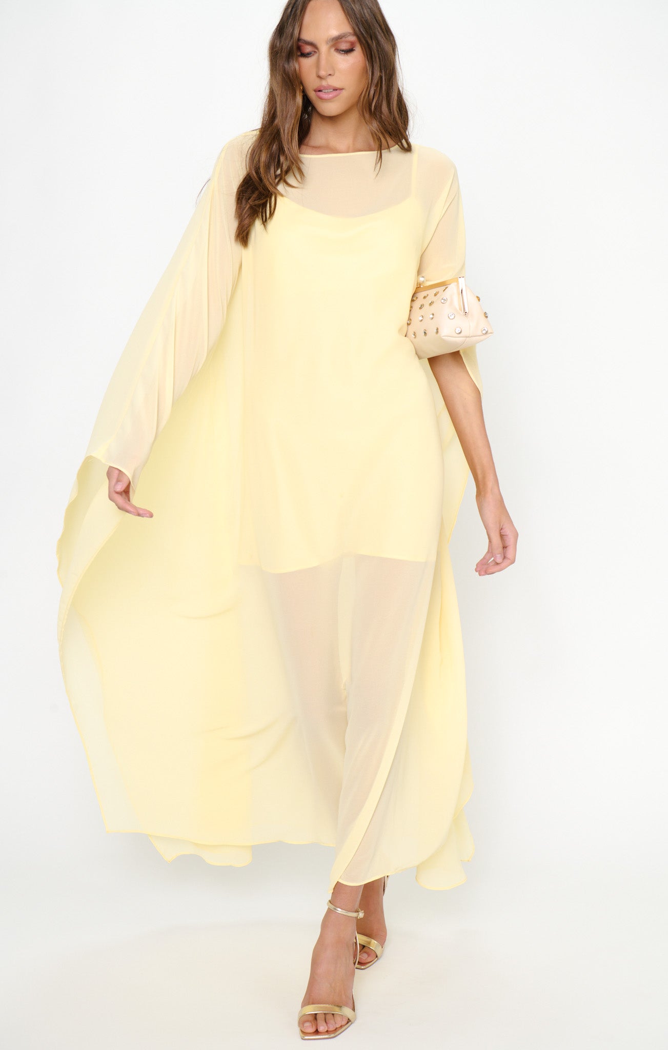 Olsen Maxi Dress ~ Pale Yellow Chiffon 3